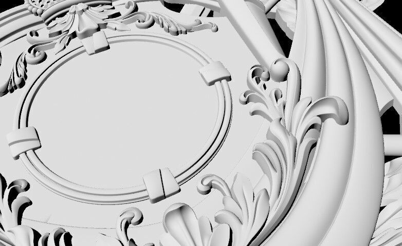 Central decor ornament for furniture 3D model_3