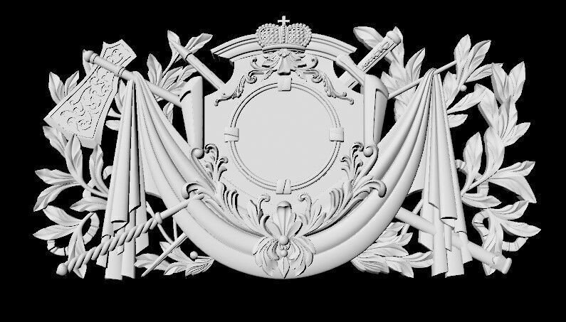 Central decor ornament for furniture 3D model_1