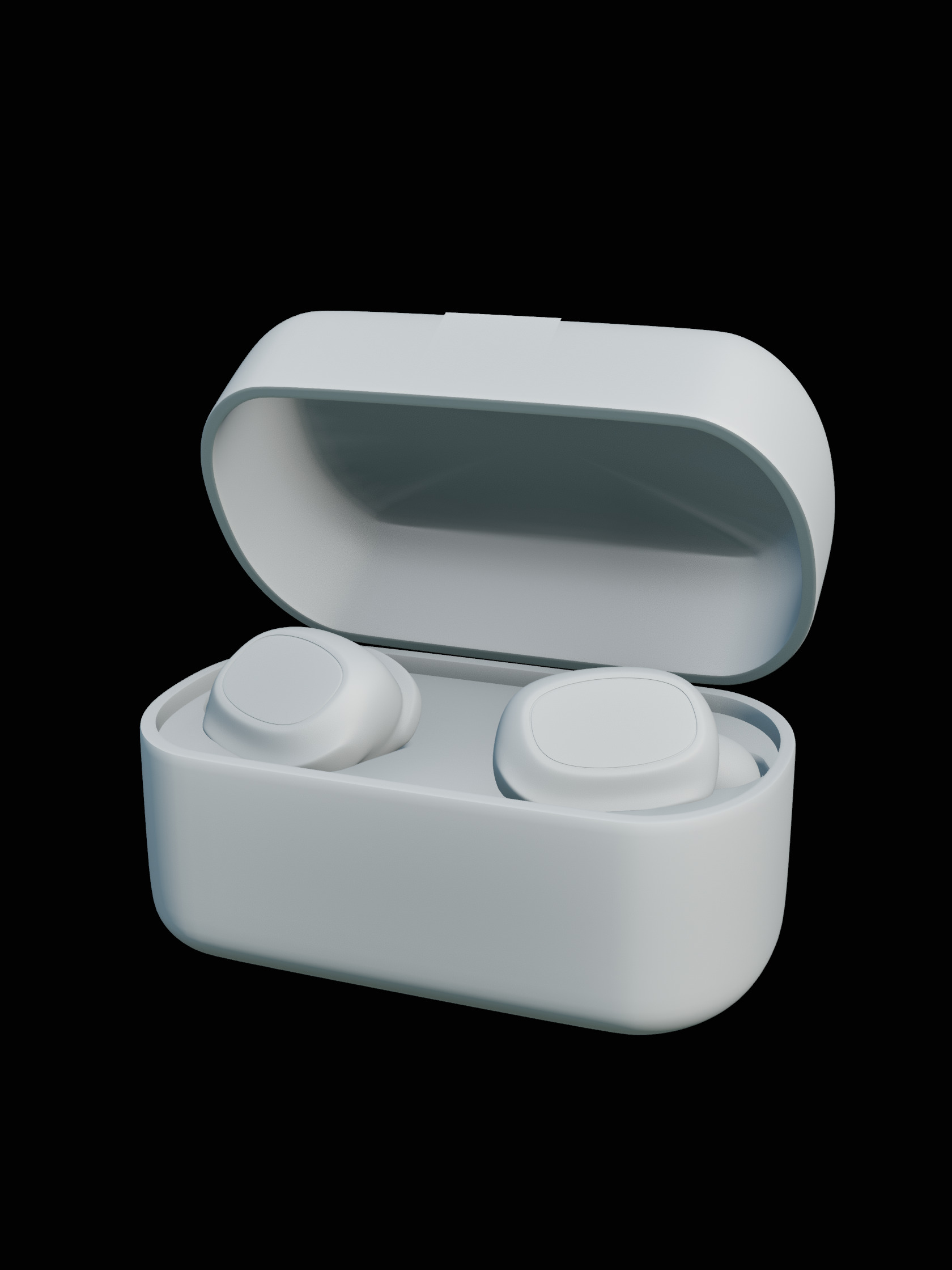 Cartoon-Style Wireless Earphones with Case Free 3D model_4
