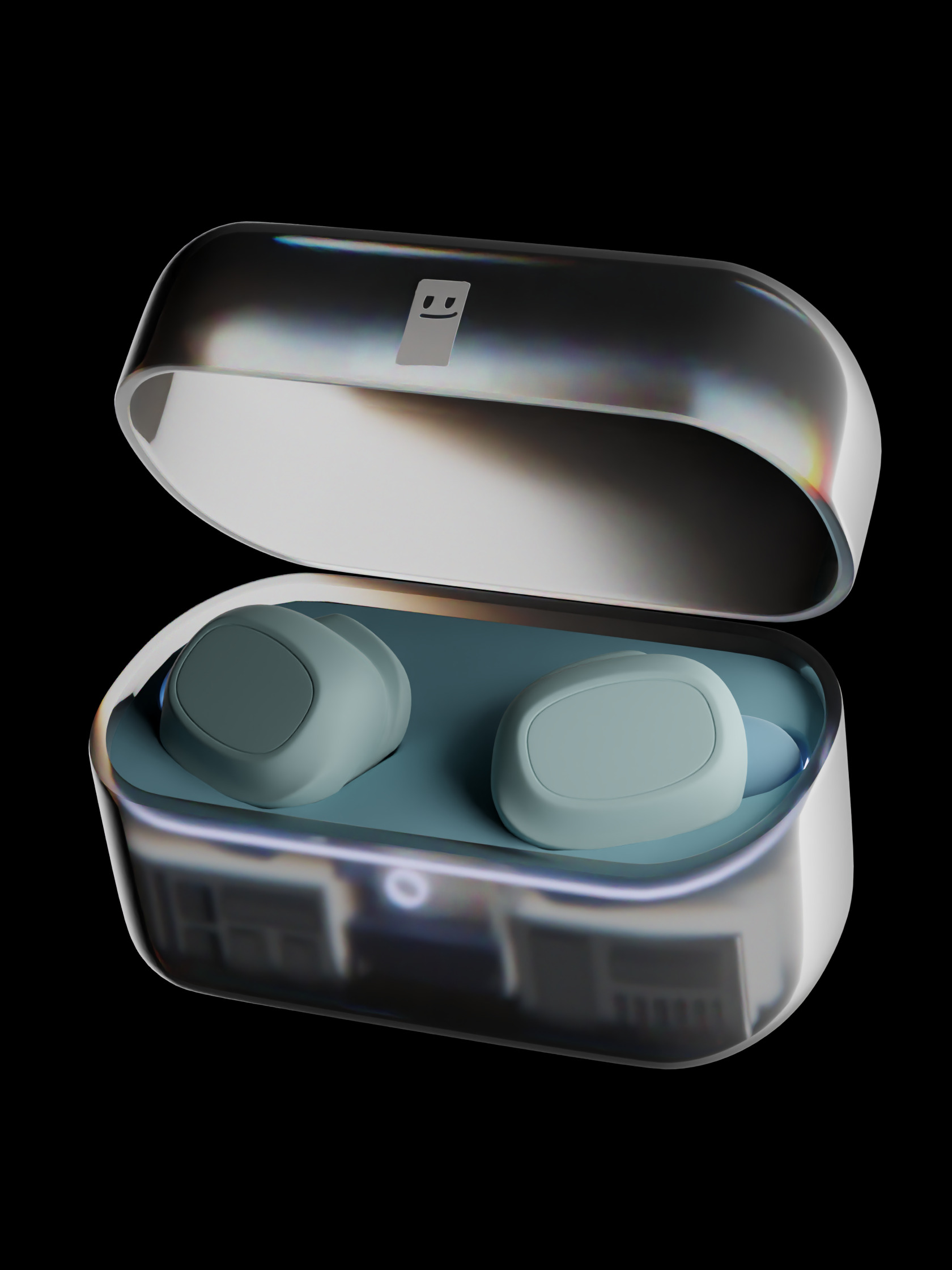 Cartoon-Style Wireless Earphones with Case Free 3D model_2