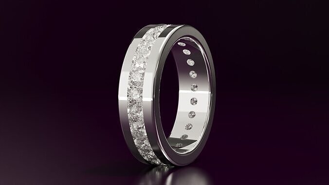 round cut eternity ring N05 54EU size Free 3D print model