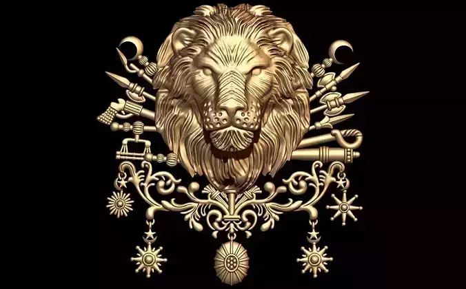 Lion Brooch 3D Cad Model 3D print model