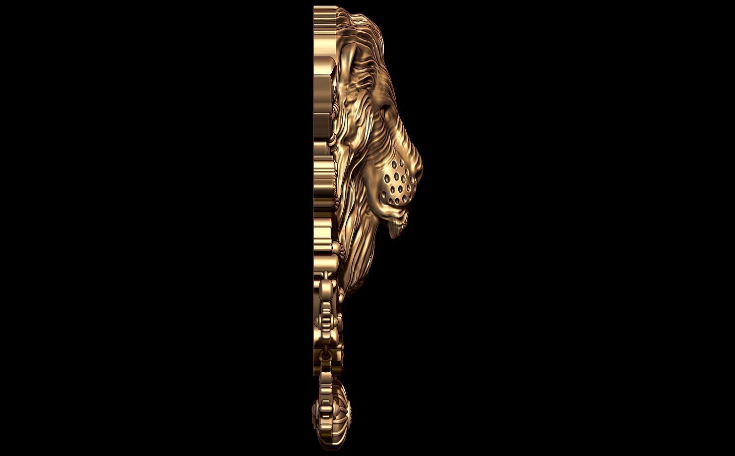 Lion Brooch 3D Cad Model 3D print model Free 3D print model_1