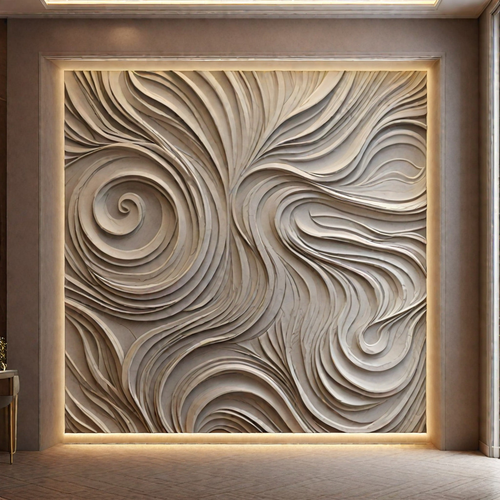 modern panel wall decor set relief stl mural CNC 192 3D model_5