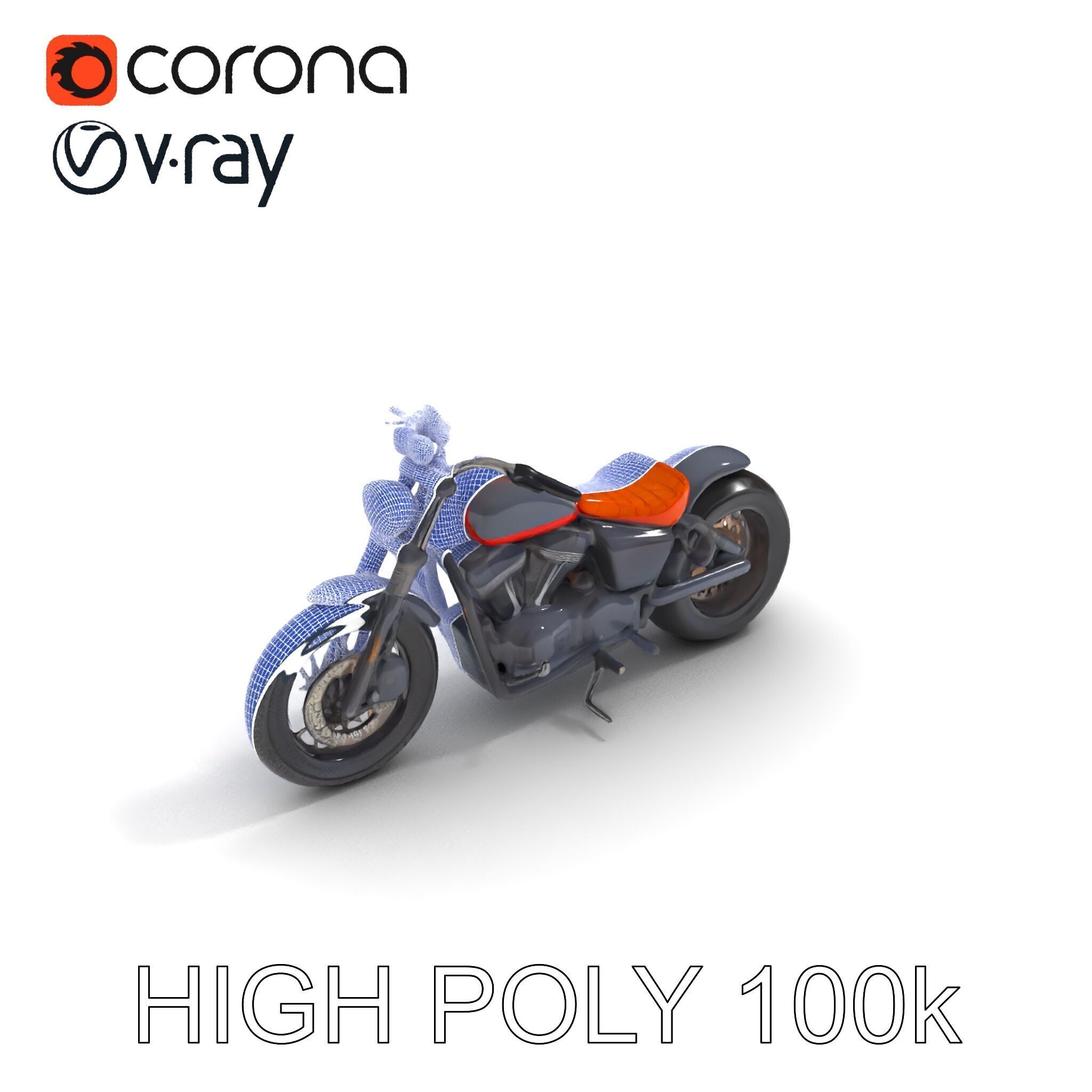 Custom Motorcycle Model Pack with High Detail Features Low-poly 3D model_20