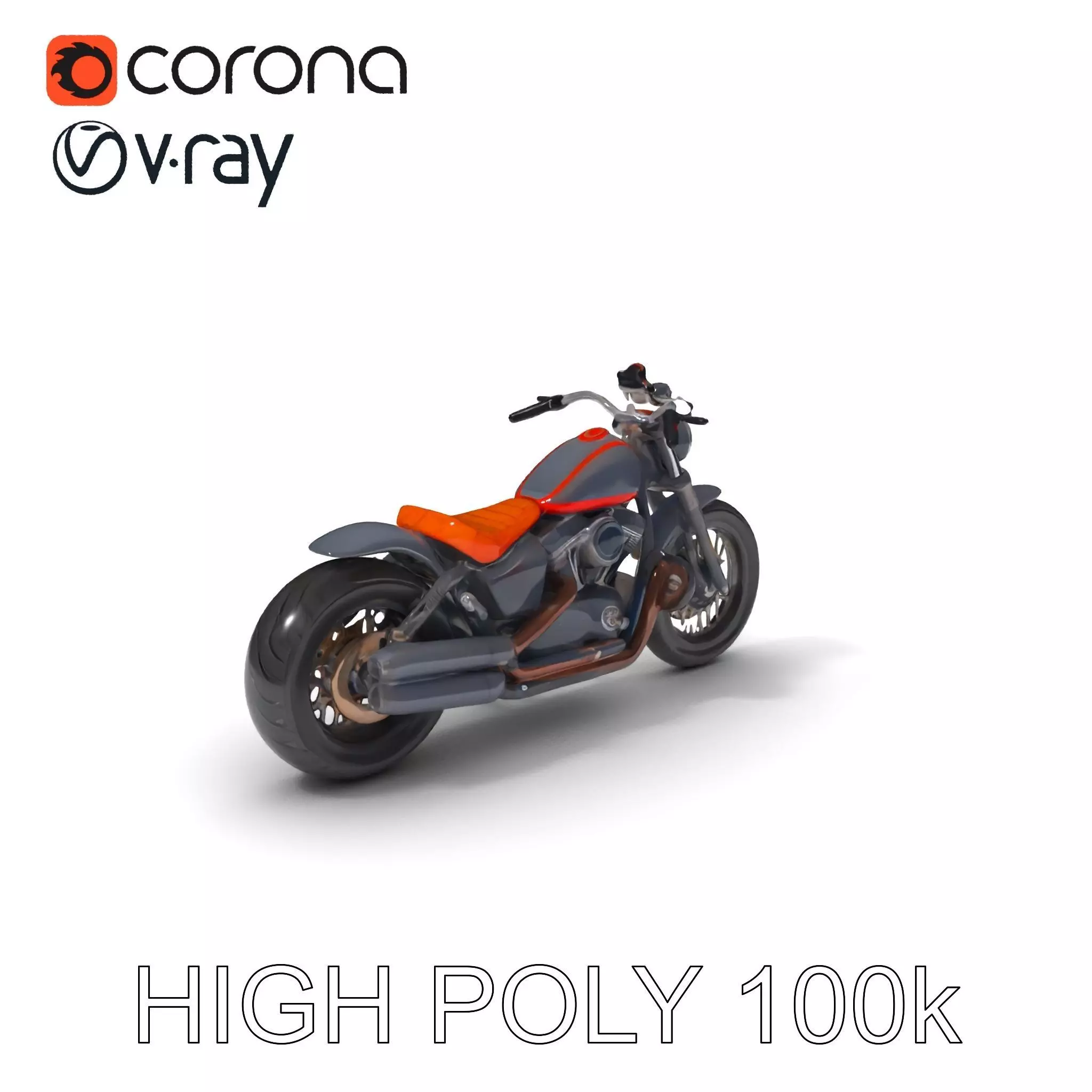 Custom Motorcycle Model Pack with High Detail Features Low-poly 3D model_0