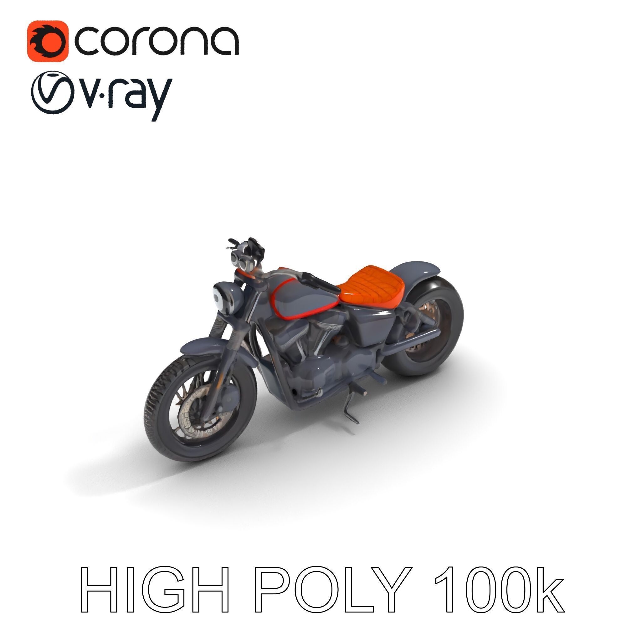 Custom Motorcycle Model Pack with High Detail Features Low-poly 3D model_11