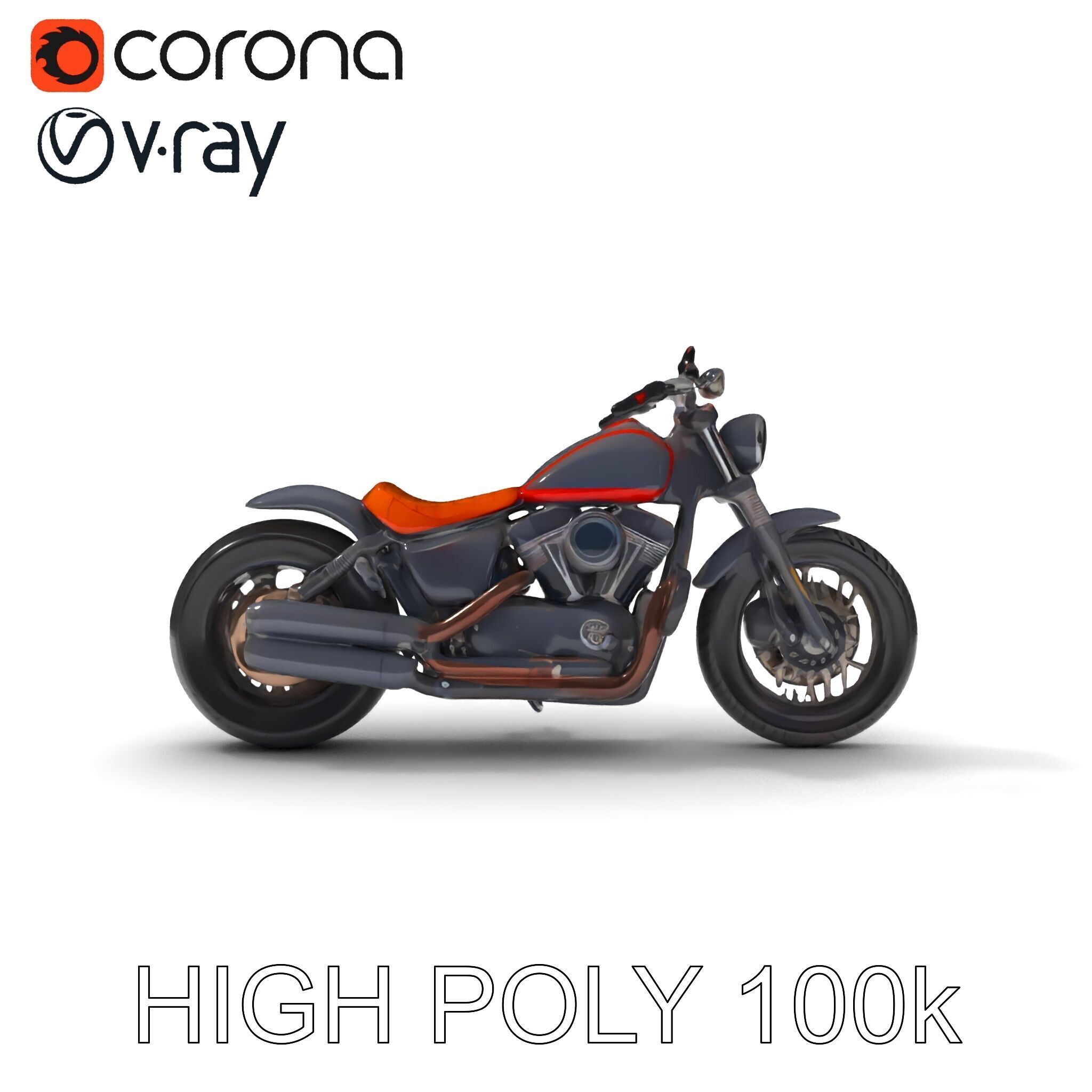 Custom Motorcycle Model Pack with High Detail Features Low-poly 3D model_28