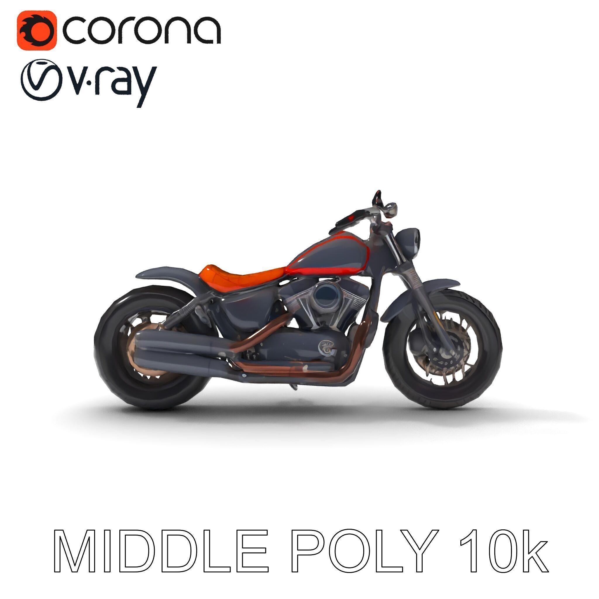 Custom Motorcycle Model Pack with High Detail Features Low-poly 3D model_10