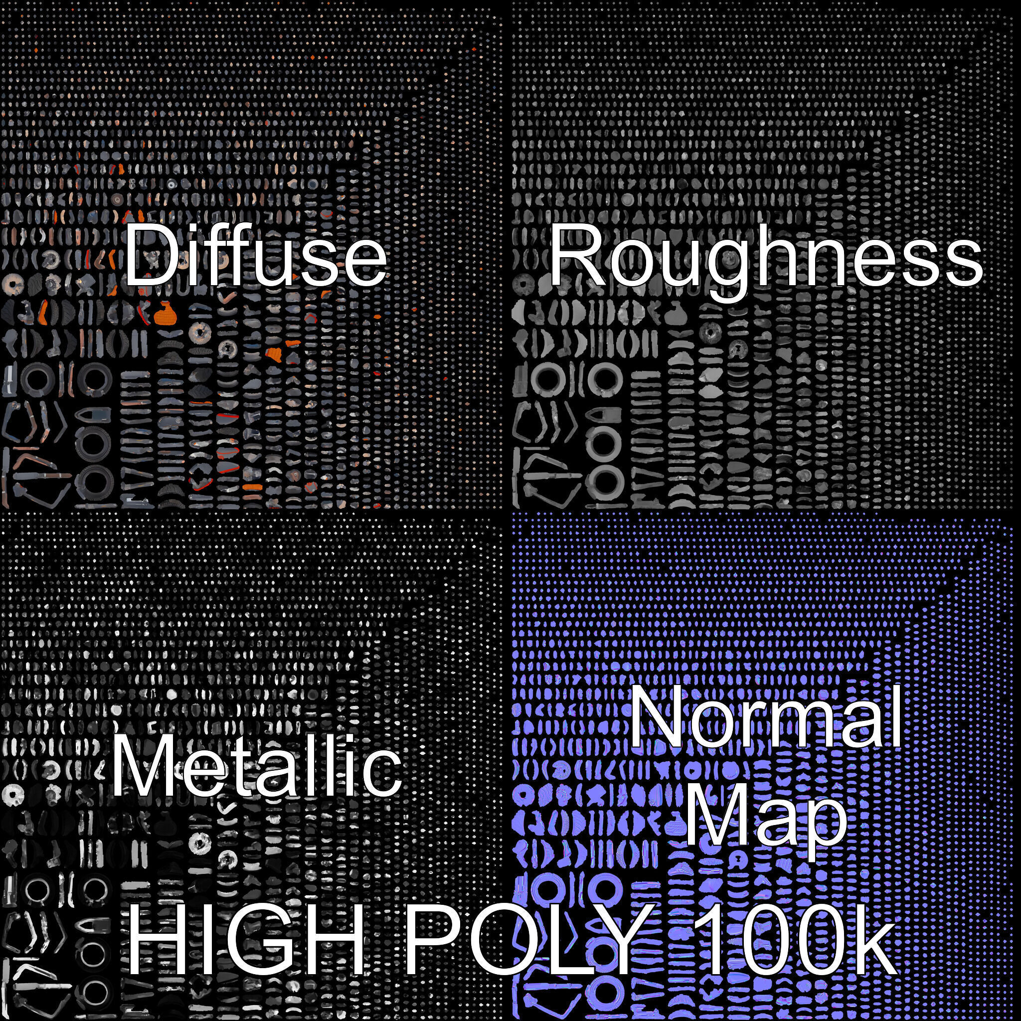 Custom Motorcycle Model Pack with High Detail Features Low-poly 3D model_2