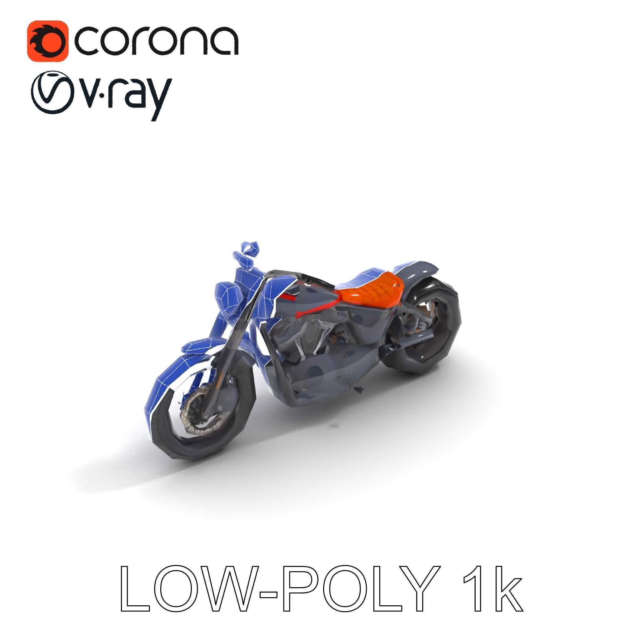 Custom Motorcycle Model Pack with High Detail Features Low-poly 3D model_23