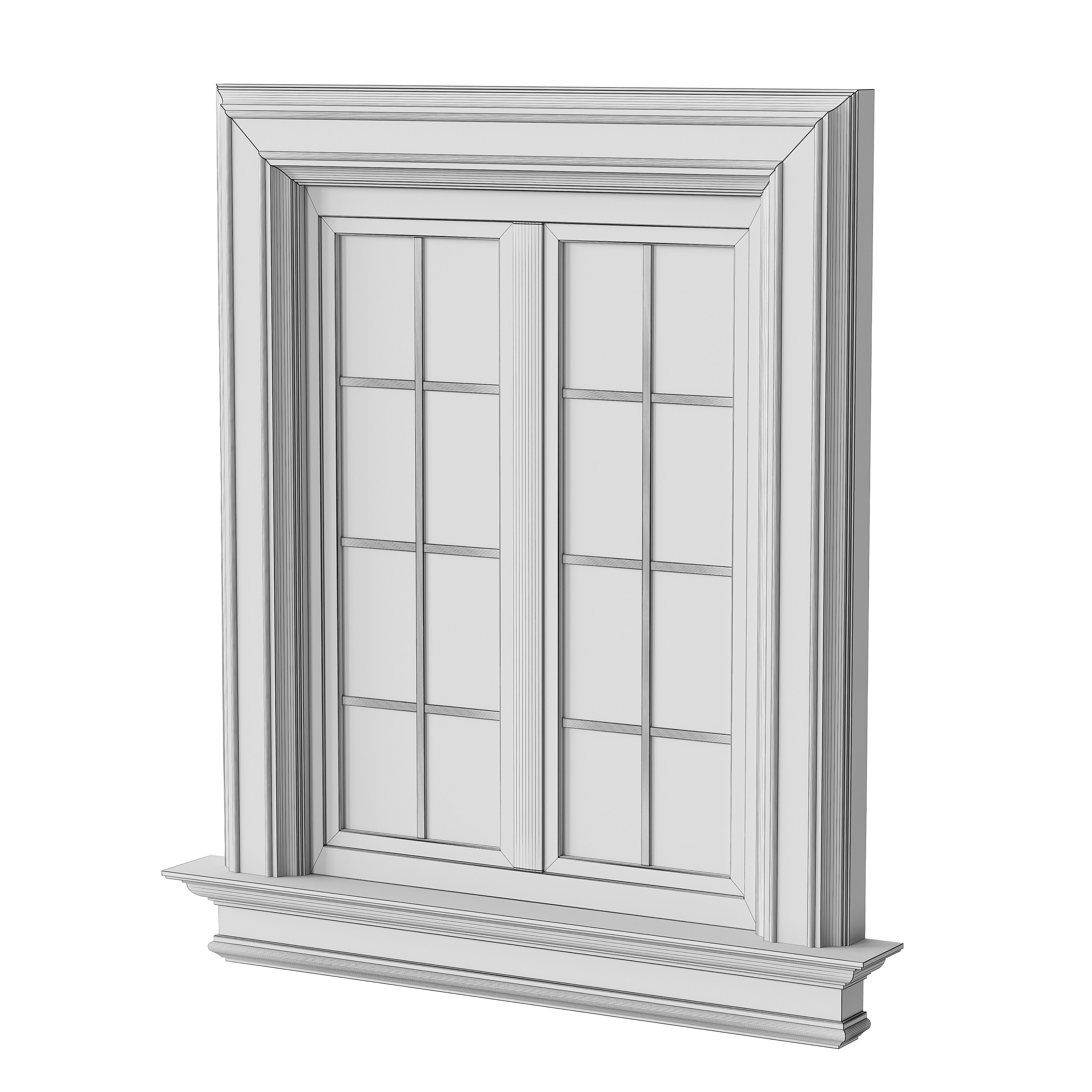 Architectural Classic Window 3D Model 5 3D model_4
