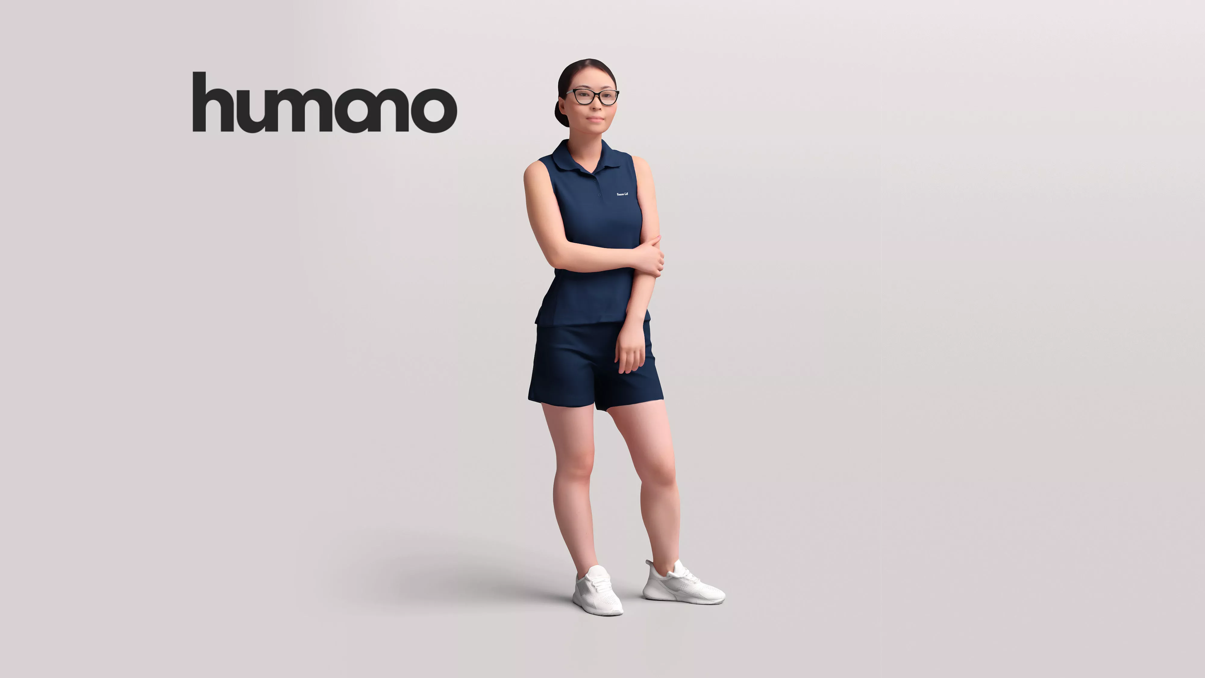 Humano Woman playing golf standing-2602-083-5416 3D model