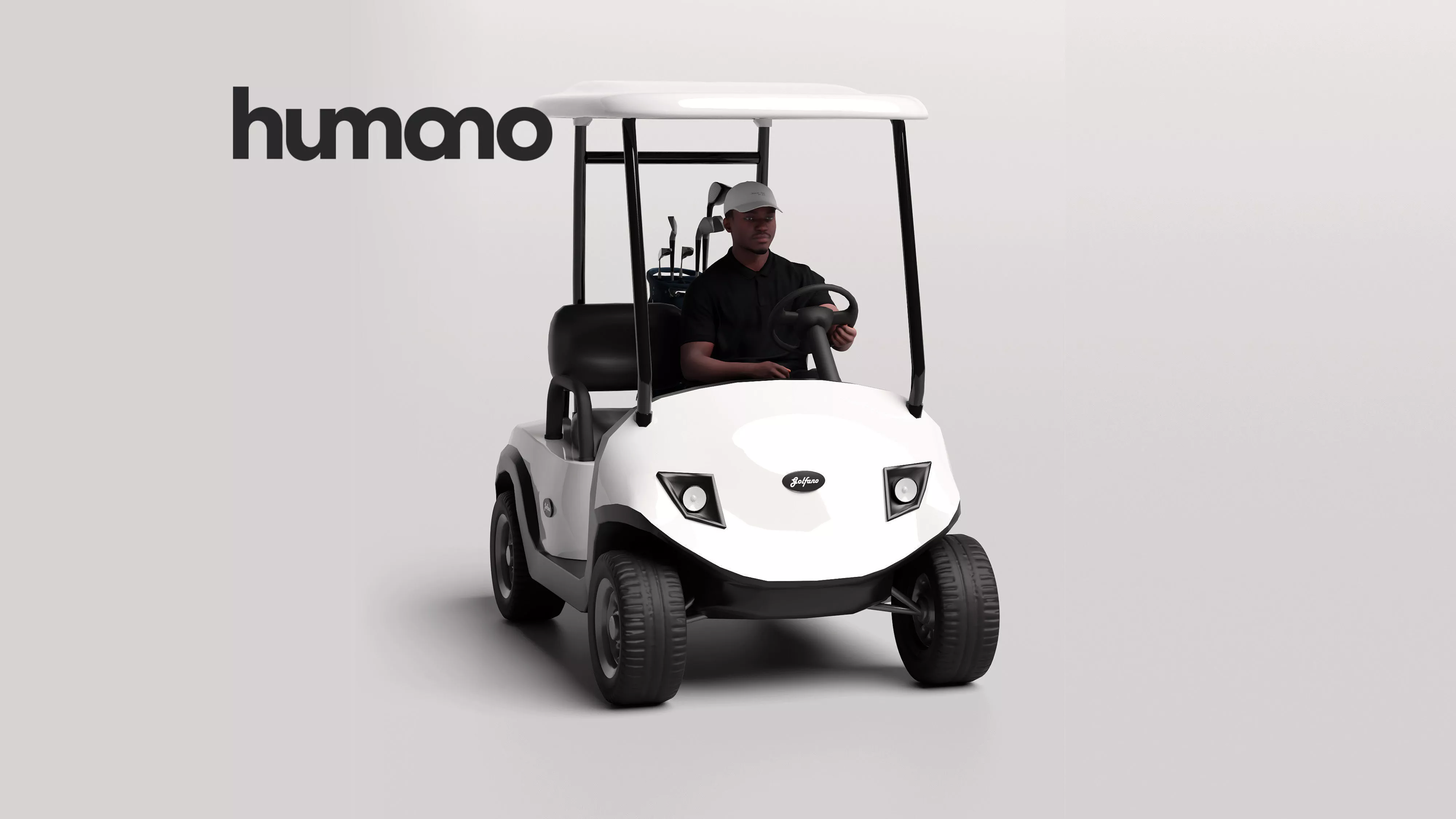 Humano Man riding a golf cart 2602-064-5041 3D model
