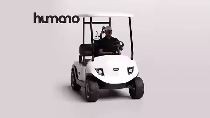 Humano Man riding a golf cart 2602-064-5041 3D model