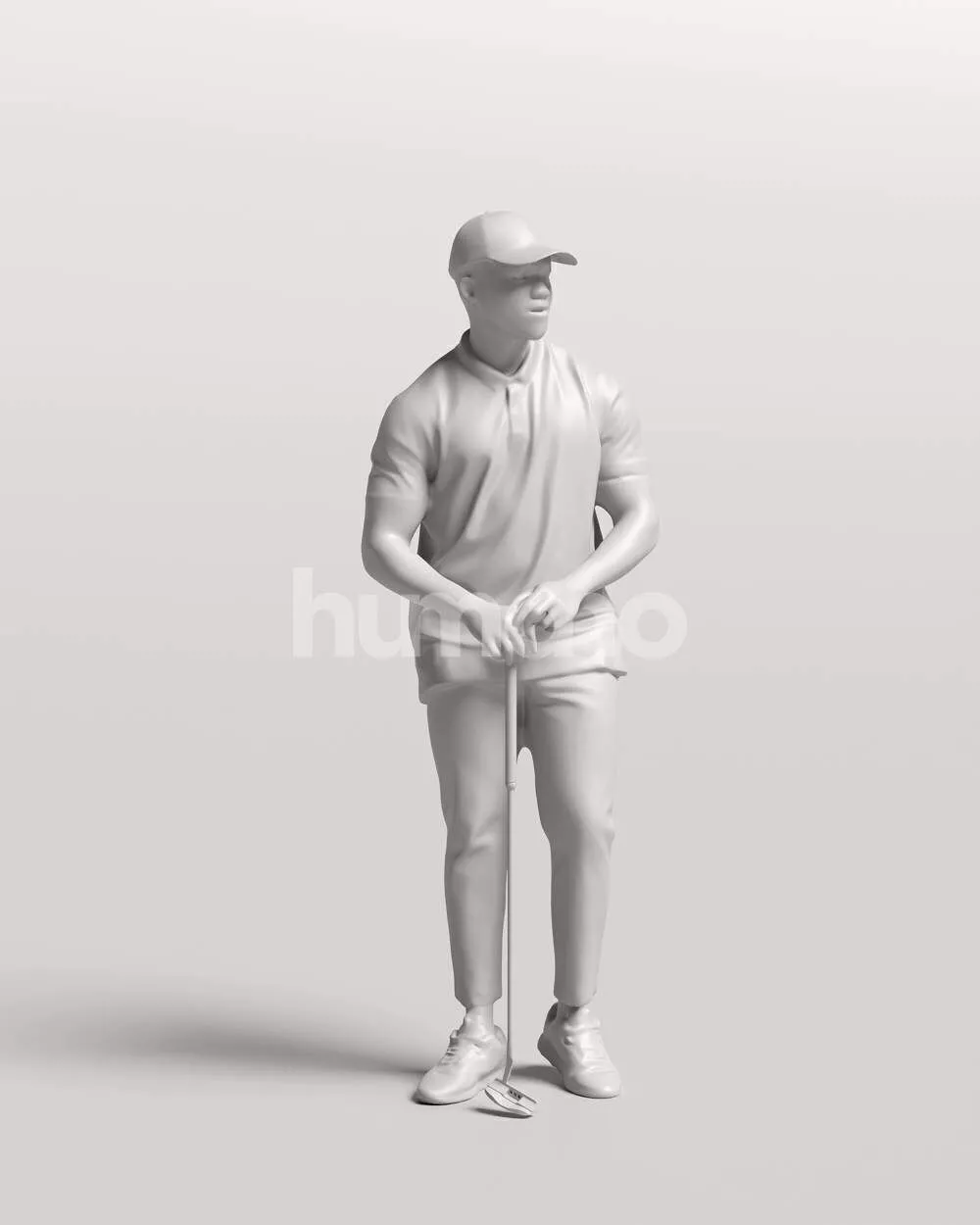 Humano Man playing golf standing with a club -2602-064-5038 3D model