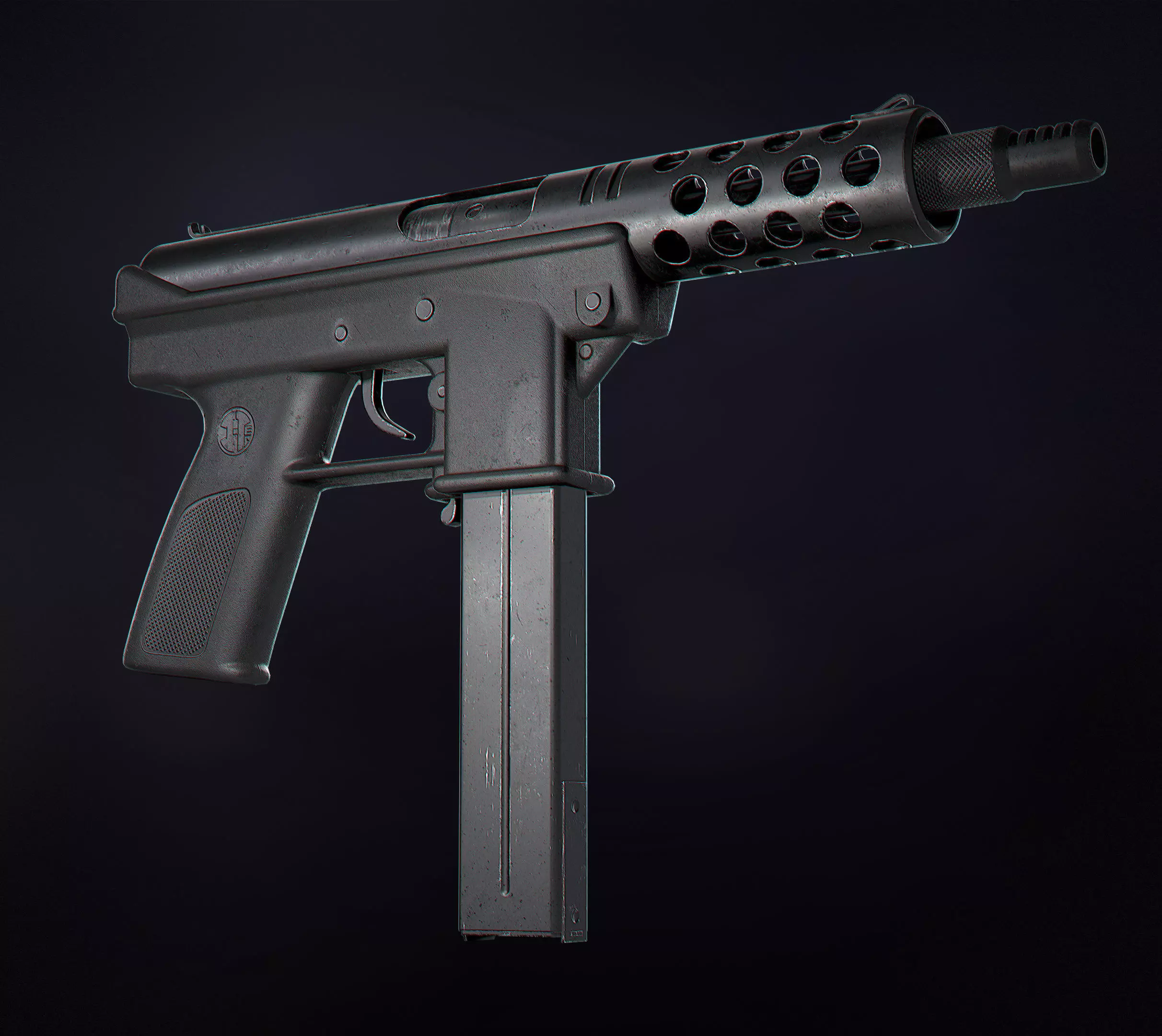 TEC-9 Low-poly 3D model_0
