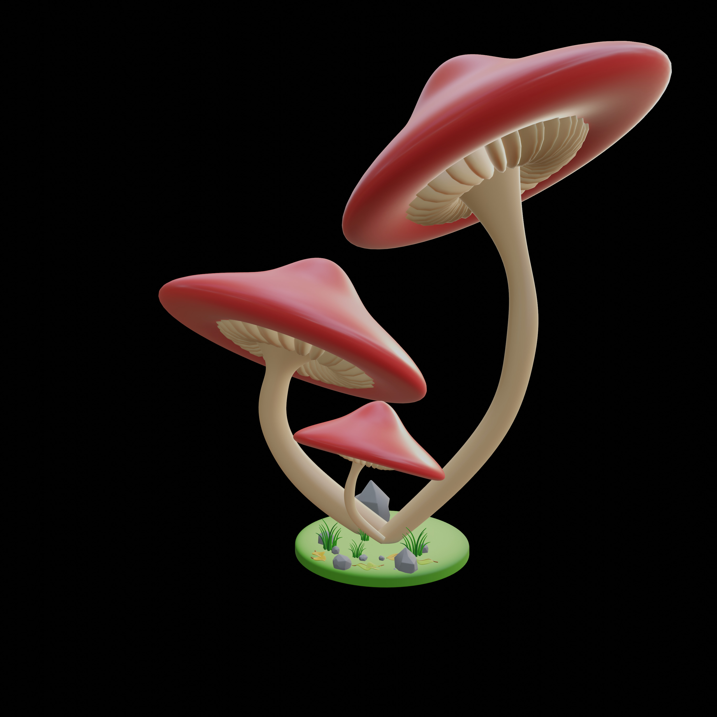 30 model package Low Poly 3D Mushroom Collection Low-poly 3D model_25