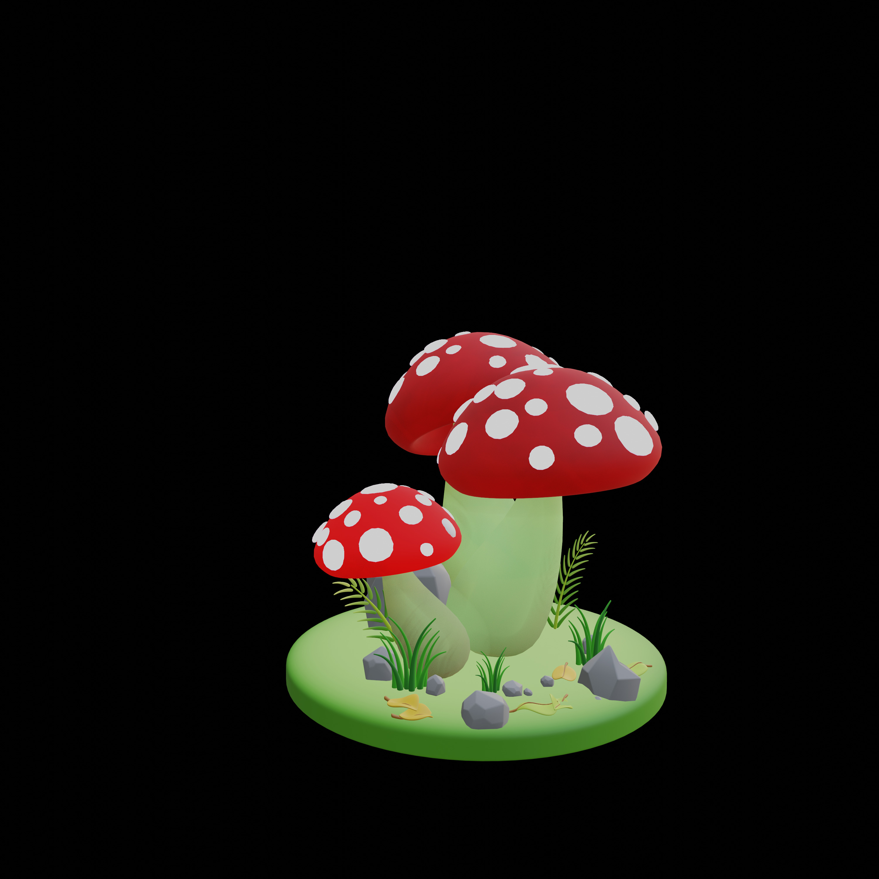 30 model package Low Poly 3D Mushroom Collection Low-poly 3D model_1