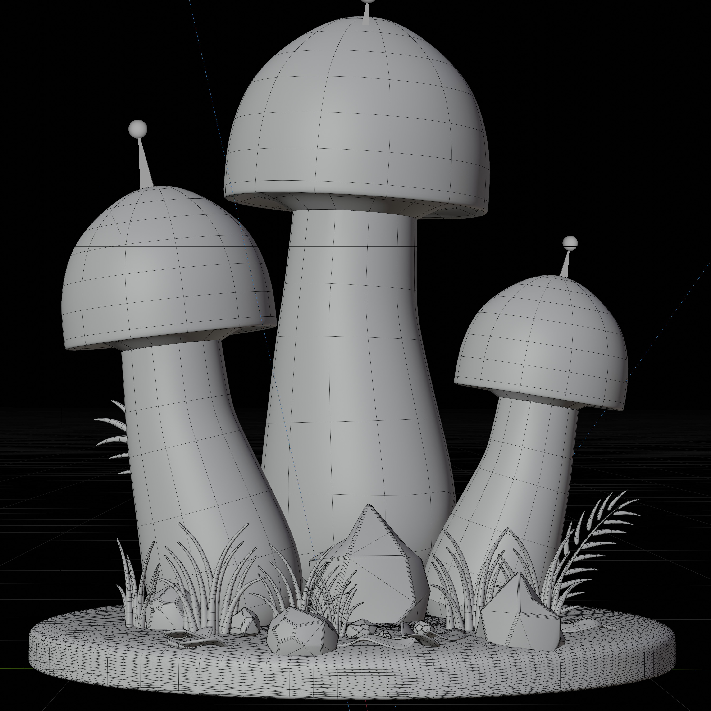 30 model package Low Poly 3D Mushroom Collection Low-poly 3D model_24