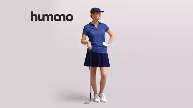 Humano Woman playing golf standing with a club -2602-032-7398