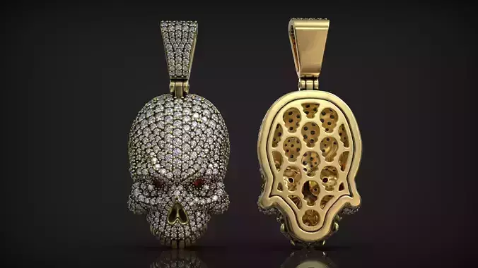 Iced Out Skull Pendant for High End Hip Hop Jewelry