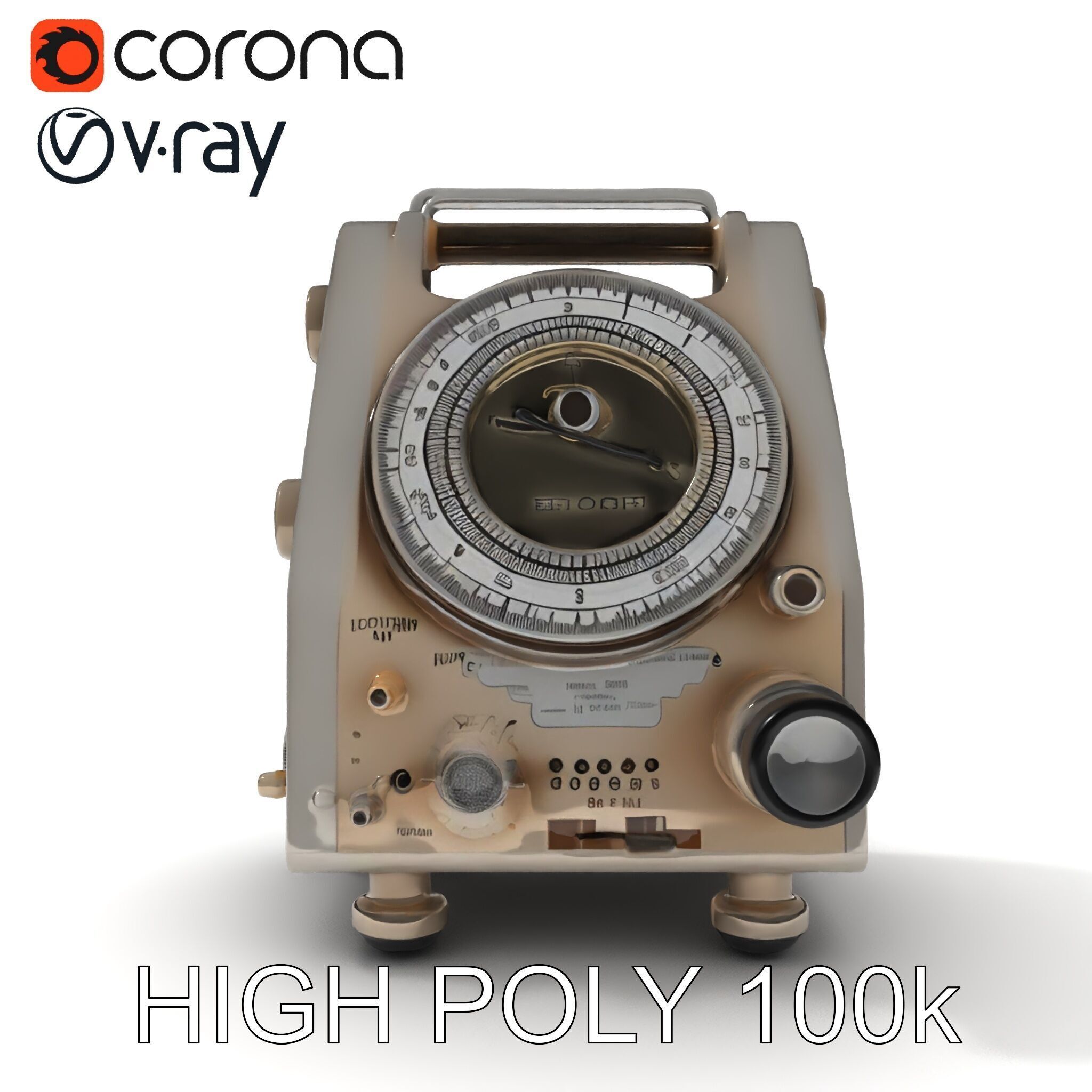 Retro Analog Tachometer D Model Pack Low-poly 3D model_34