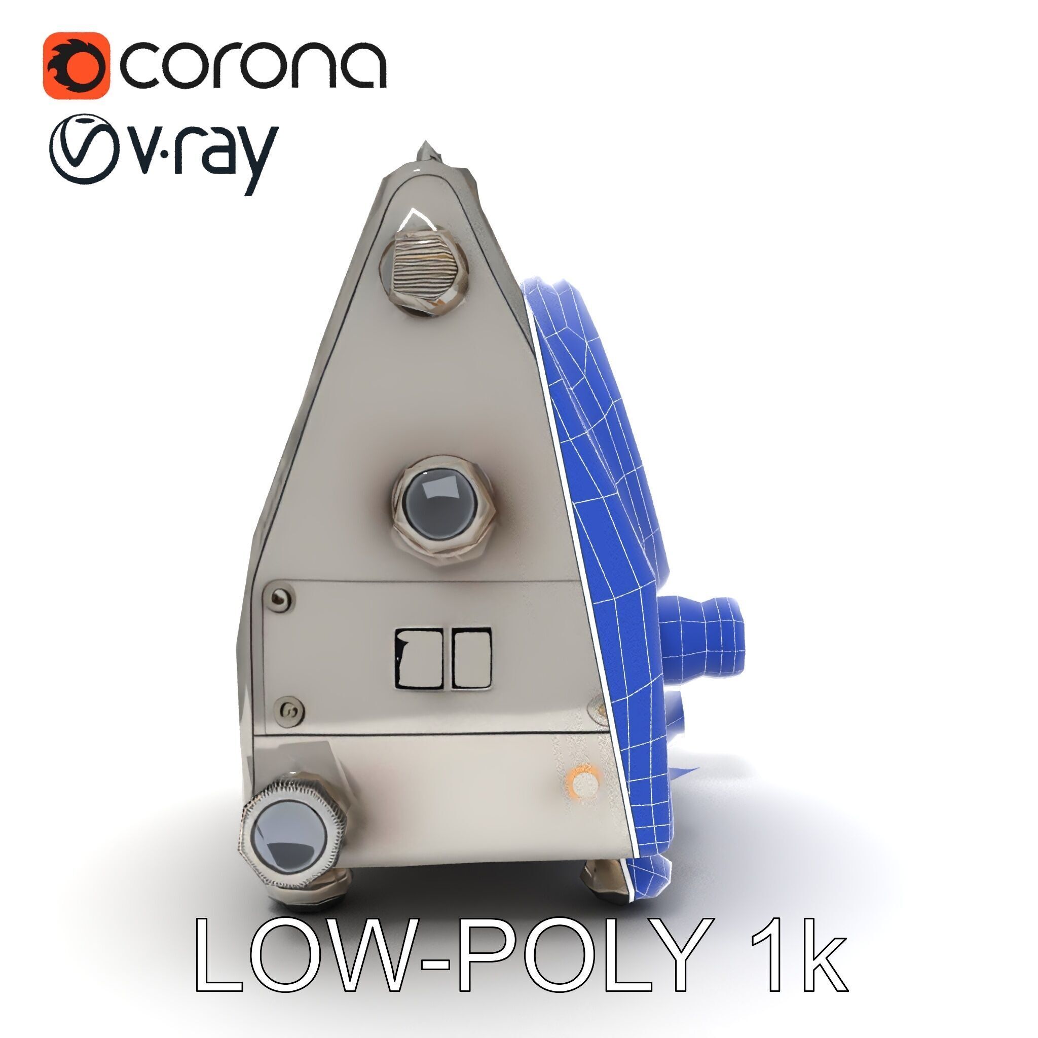 Retro Analog Tachometer D Model Pack Low-poly 3D model_12