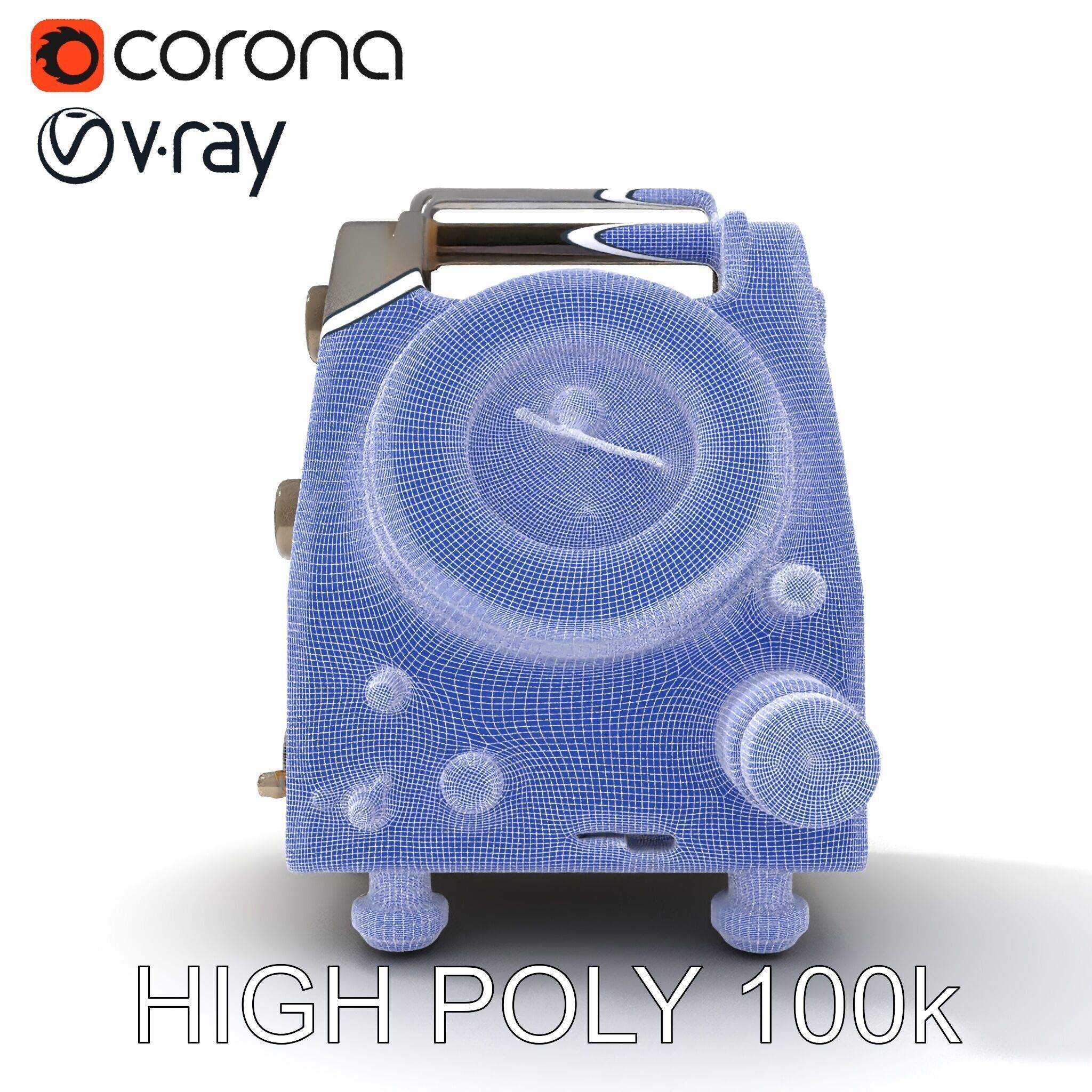 Retro Analog Tachometer D Model Pack Low-poly 3D model_19