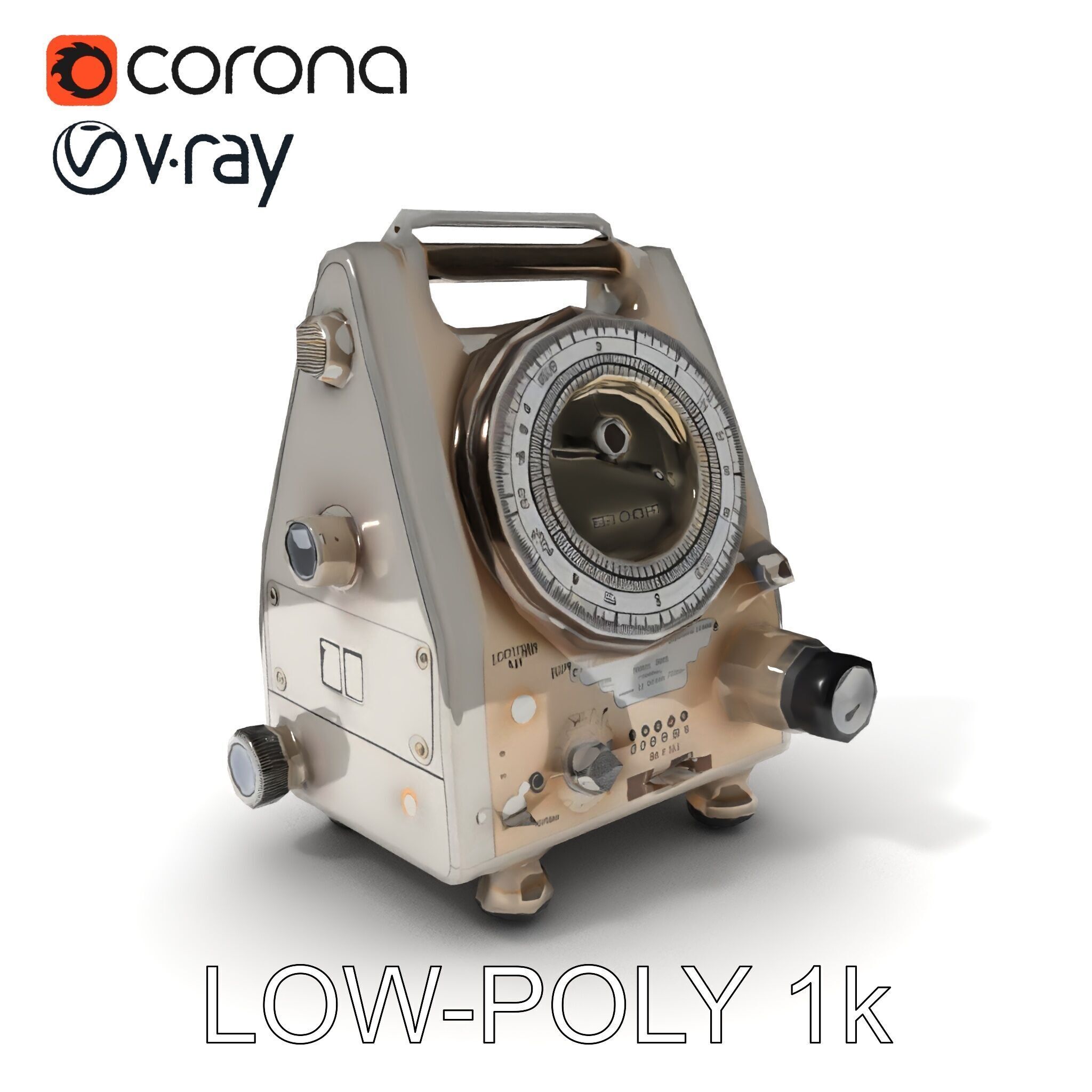 Retro Analog Tachometer D Model Pack Low-poly 3D model_9