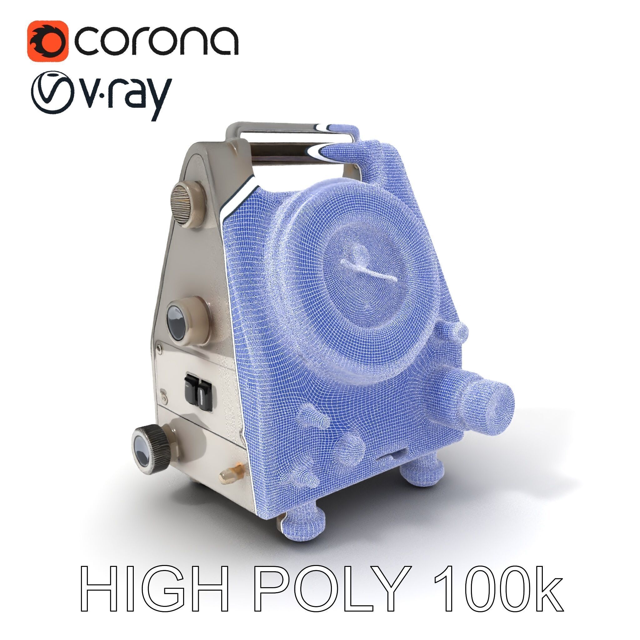 Retro Analog Tachometer D Model Pack Low-poly 3D model_3