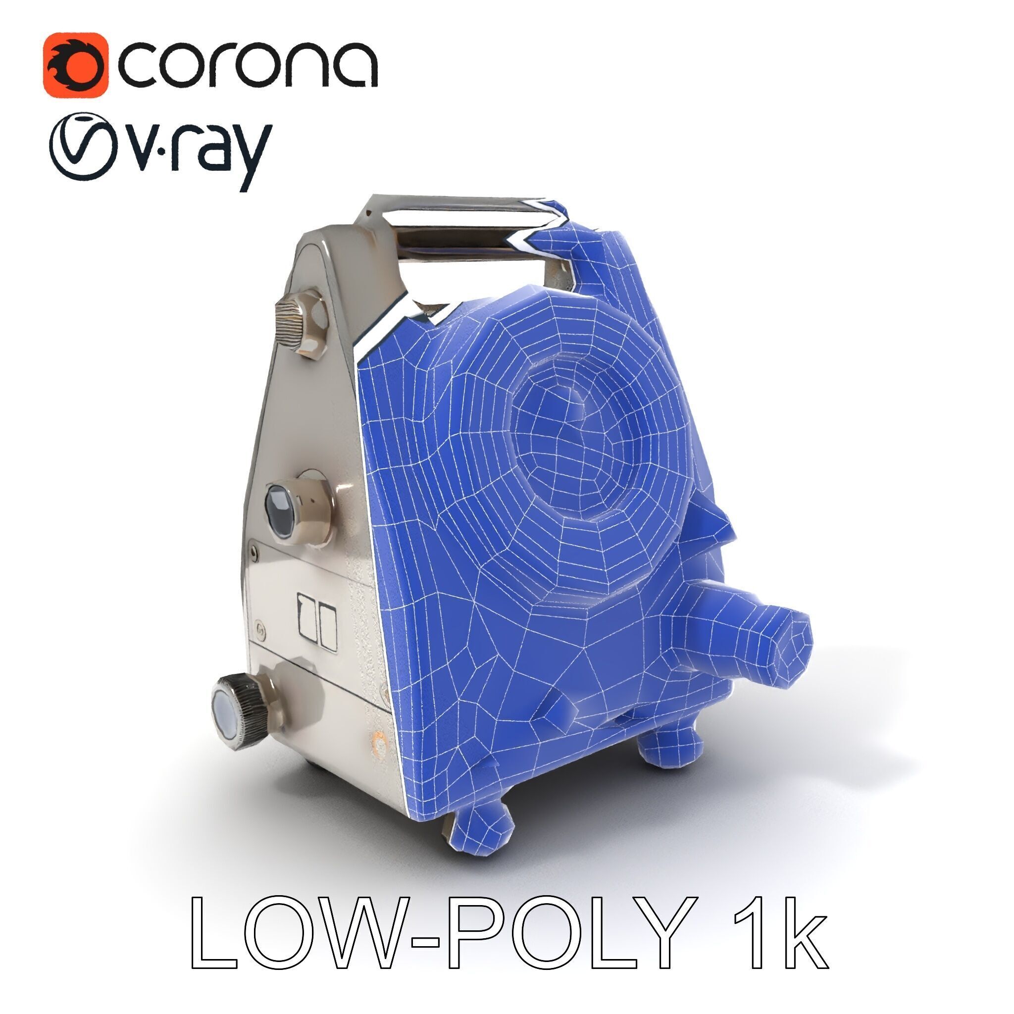 Retro Analog Tachometer D Model Pack Low-poly 3D model_28