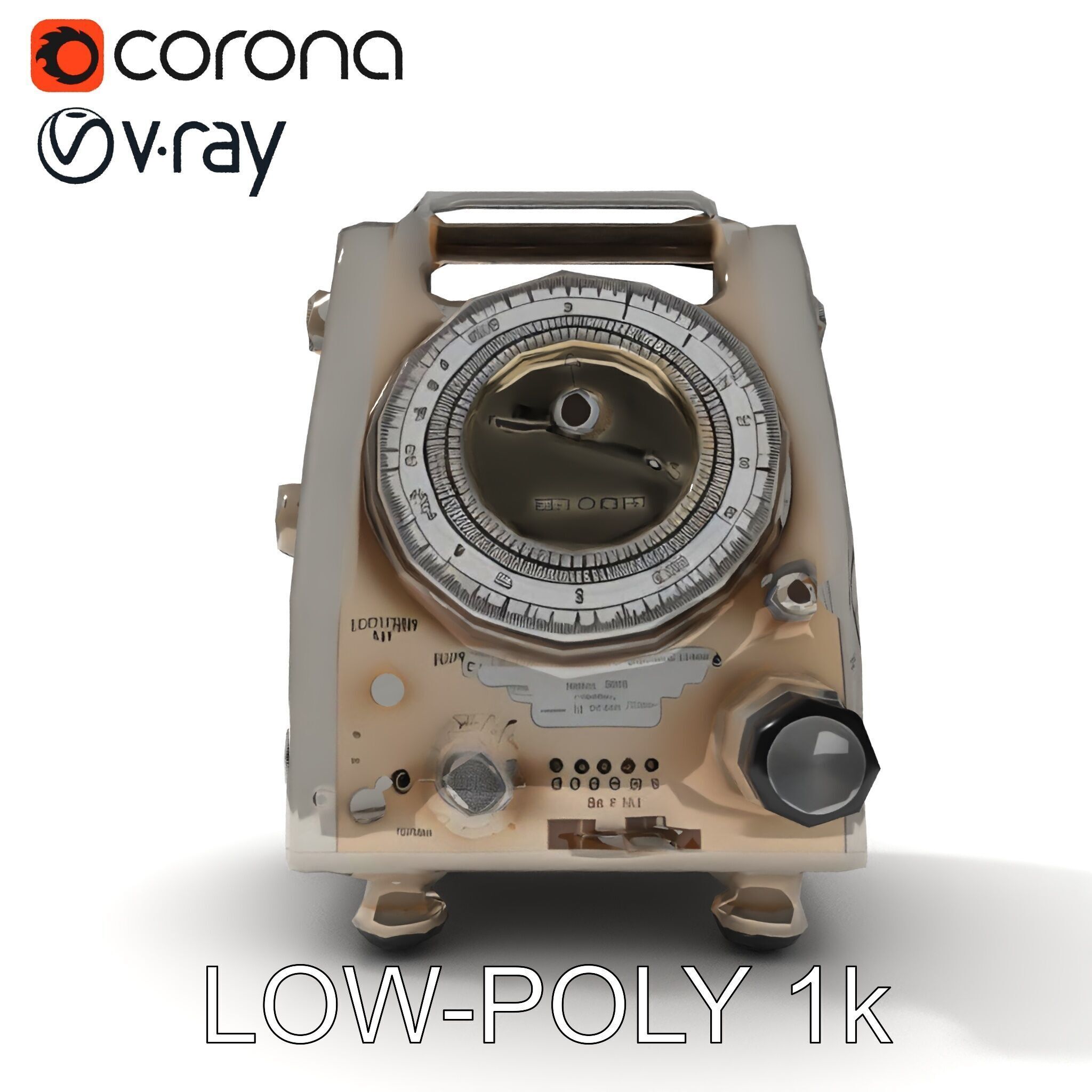 Retro Analog Tachometer D Model Pack Low-poly 3D model_26