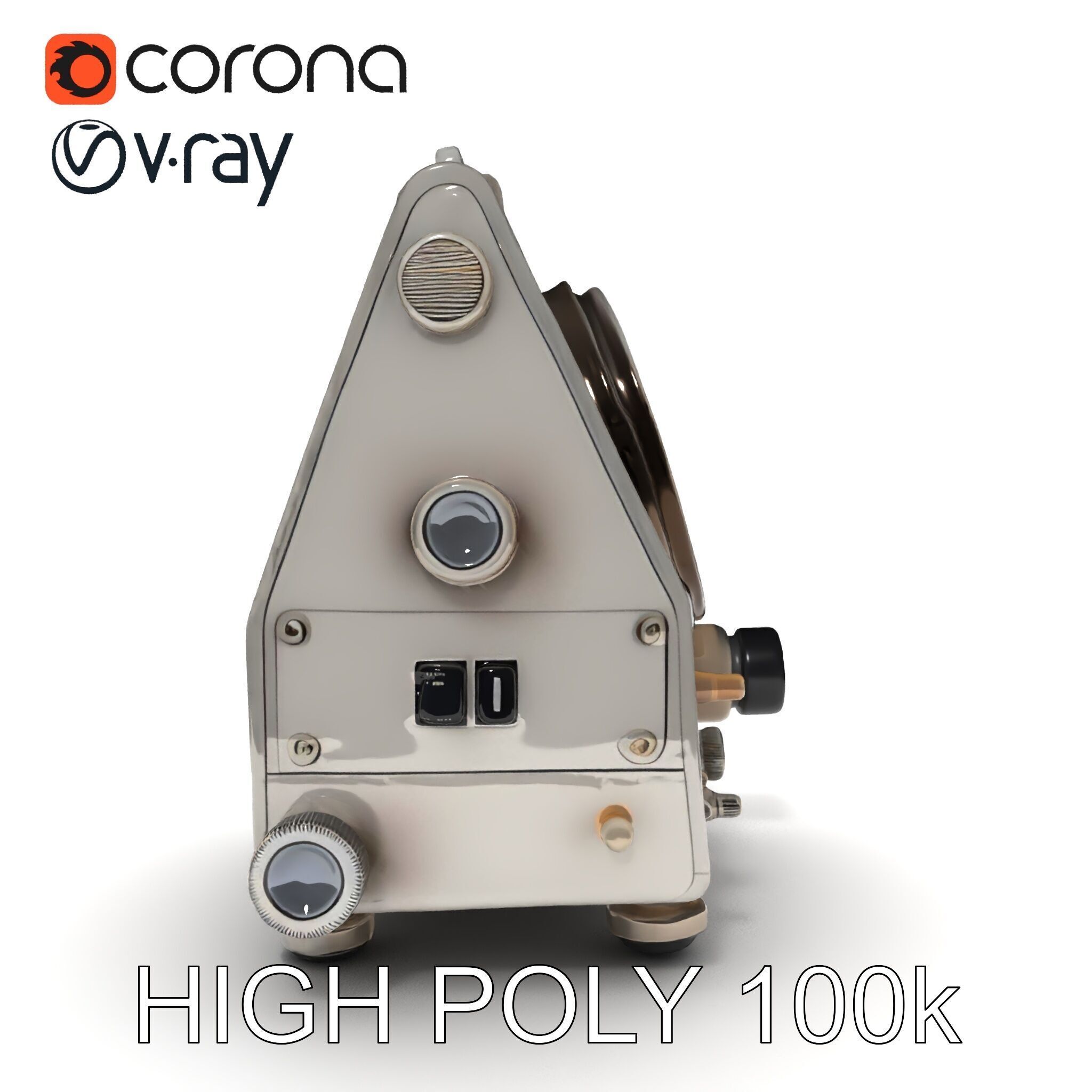 Retro Analog Tachometer D Model Pack Low-poly 3D model_13