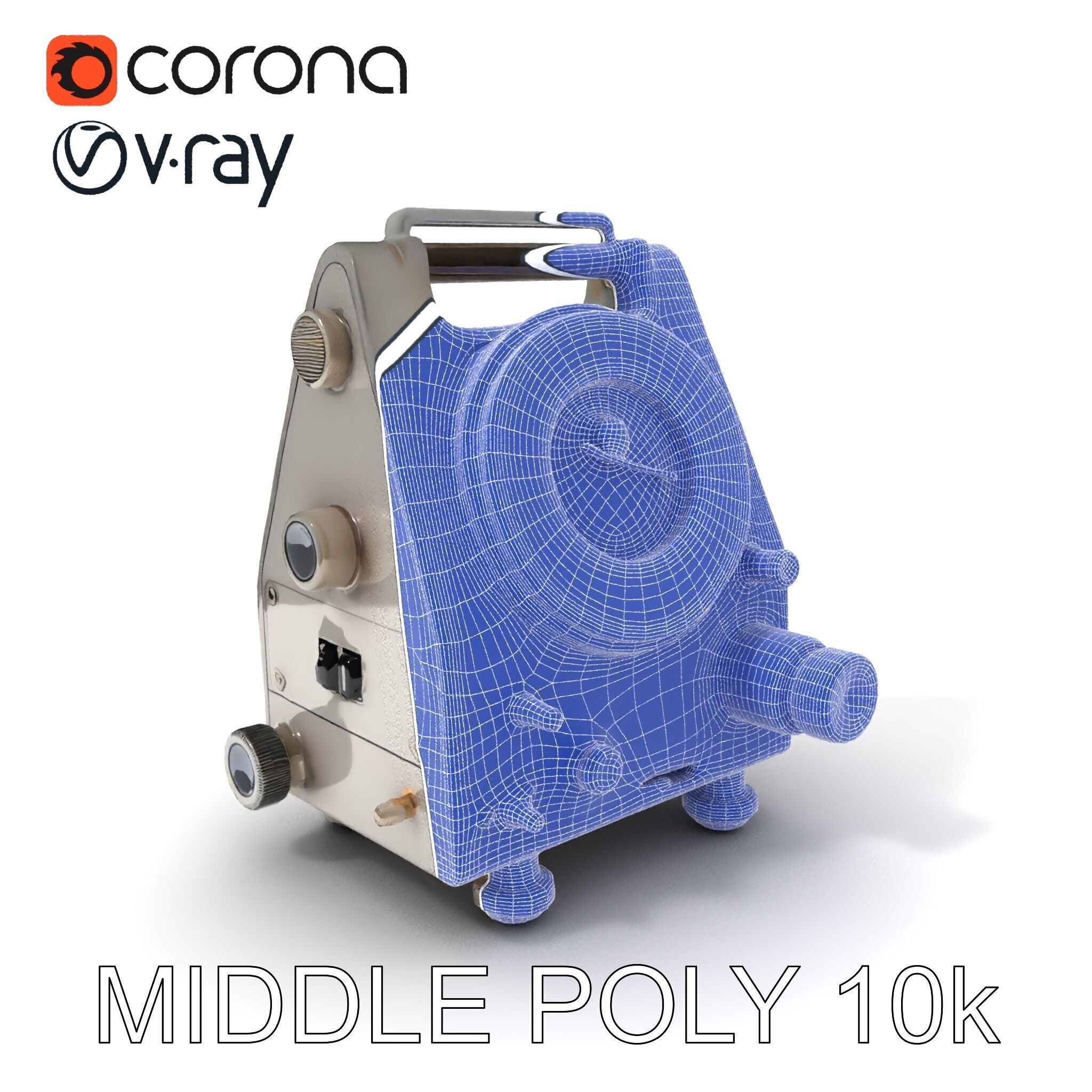 Retro Analog Tachometer D Model Pack Low-poly 3D model_6