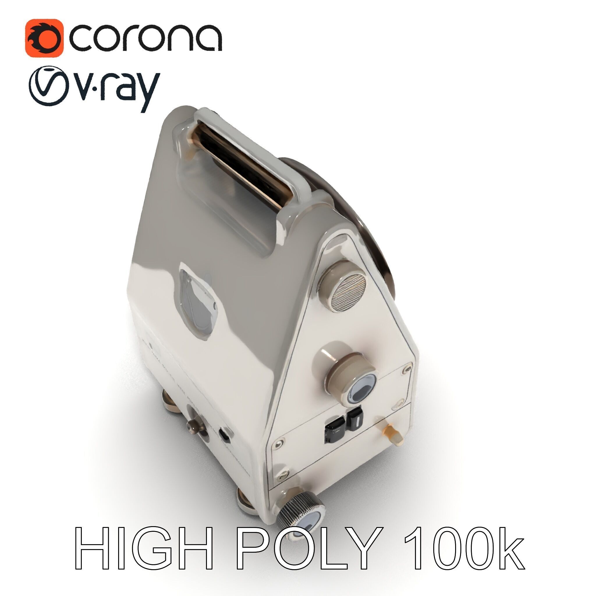 Retro Analog Tachometer D Model Pack Low-poly 3D model_10