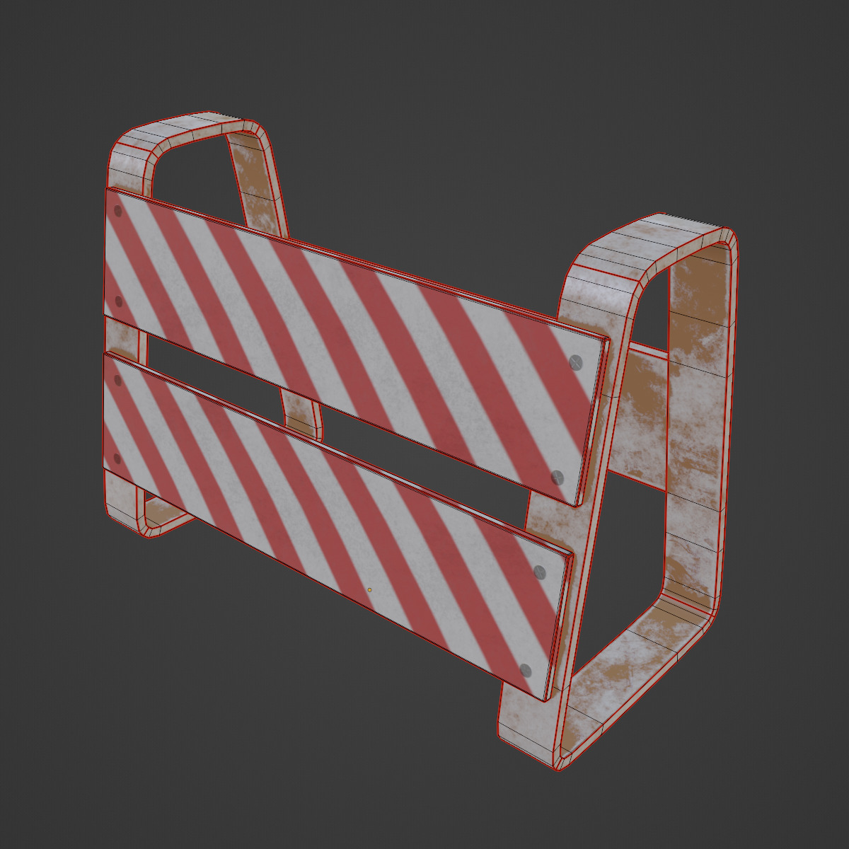 Traffic Barricade 05 Low-poly 3D model_7