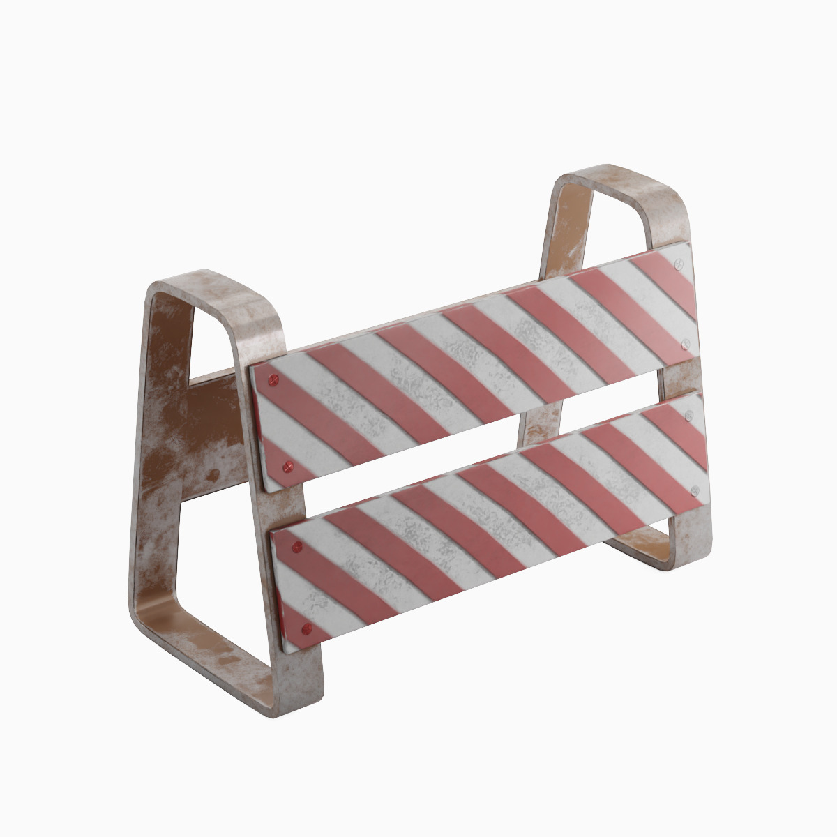 Traffic Barricade 05 Low-poly 3D model_4