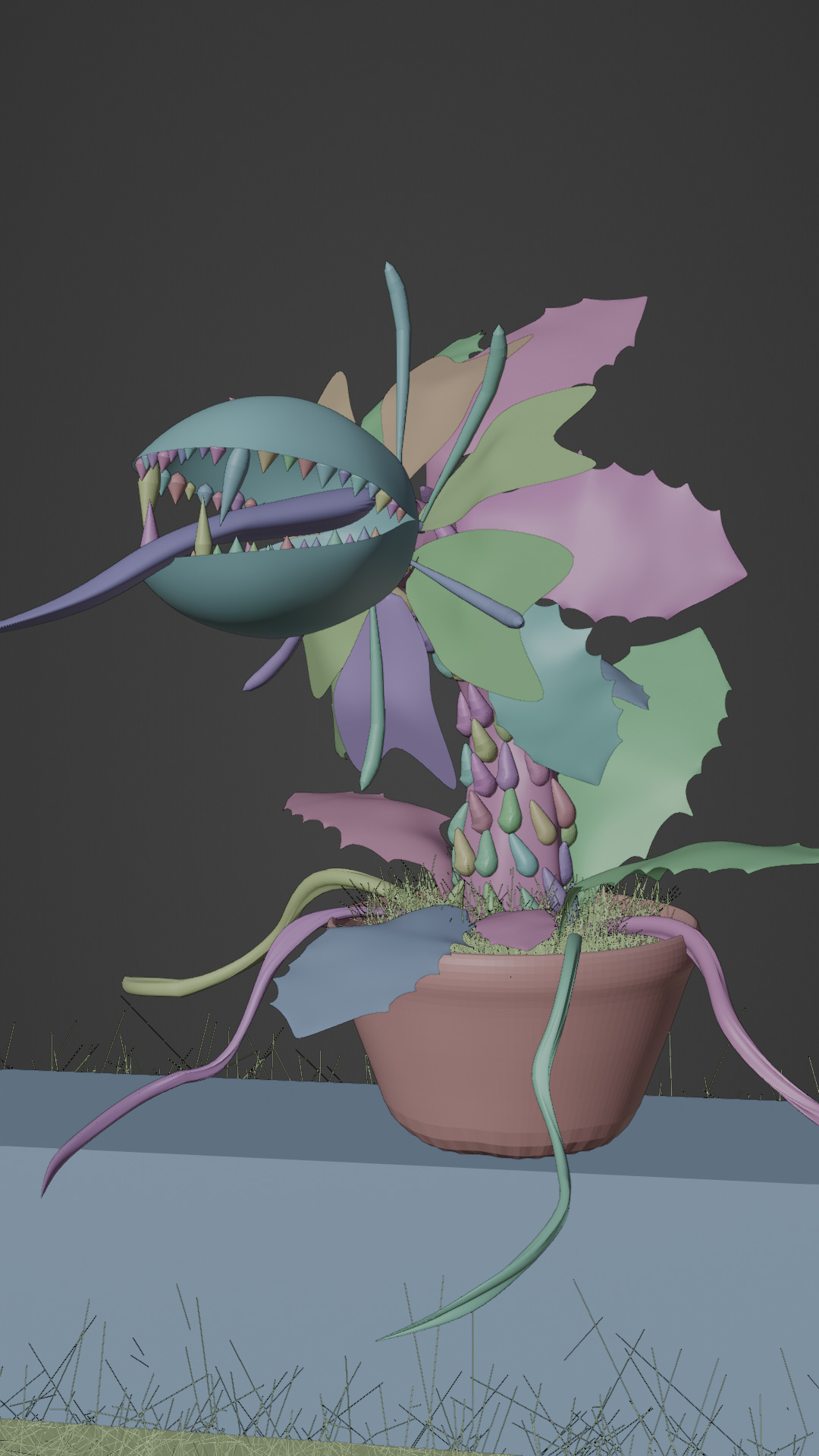 Alien Carnivorous Plant 3D Stylized Creature Low-poly 3D model_1
