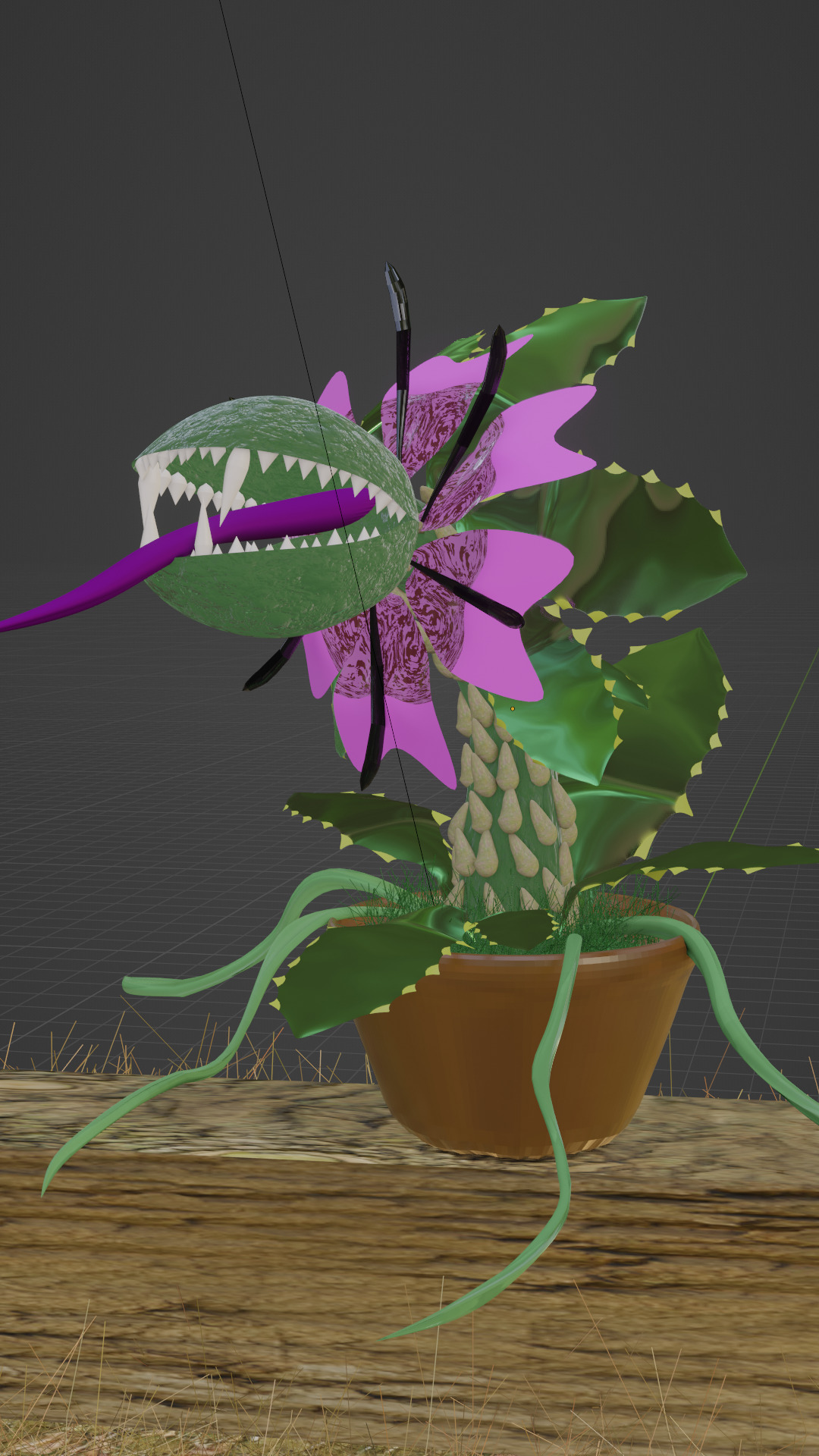 Alien Carnivorous Plant 3D Stylized Creature Low-poly 3D model_5