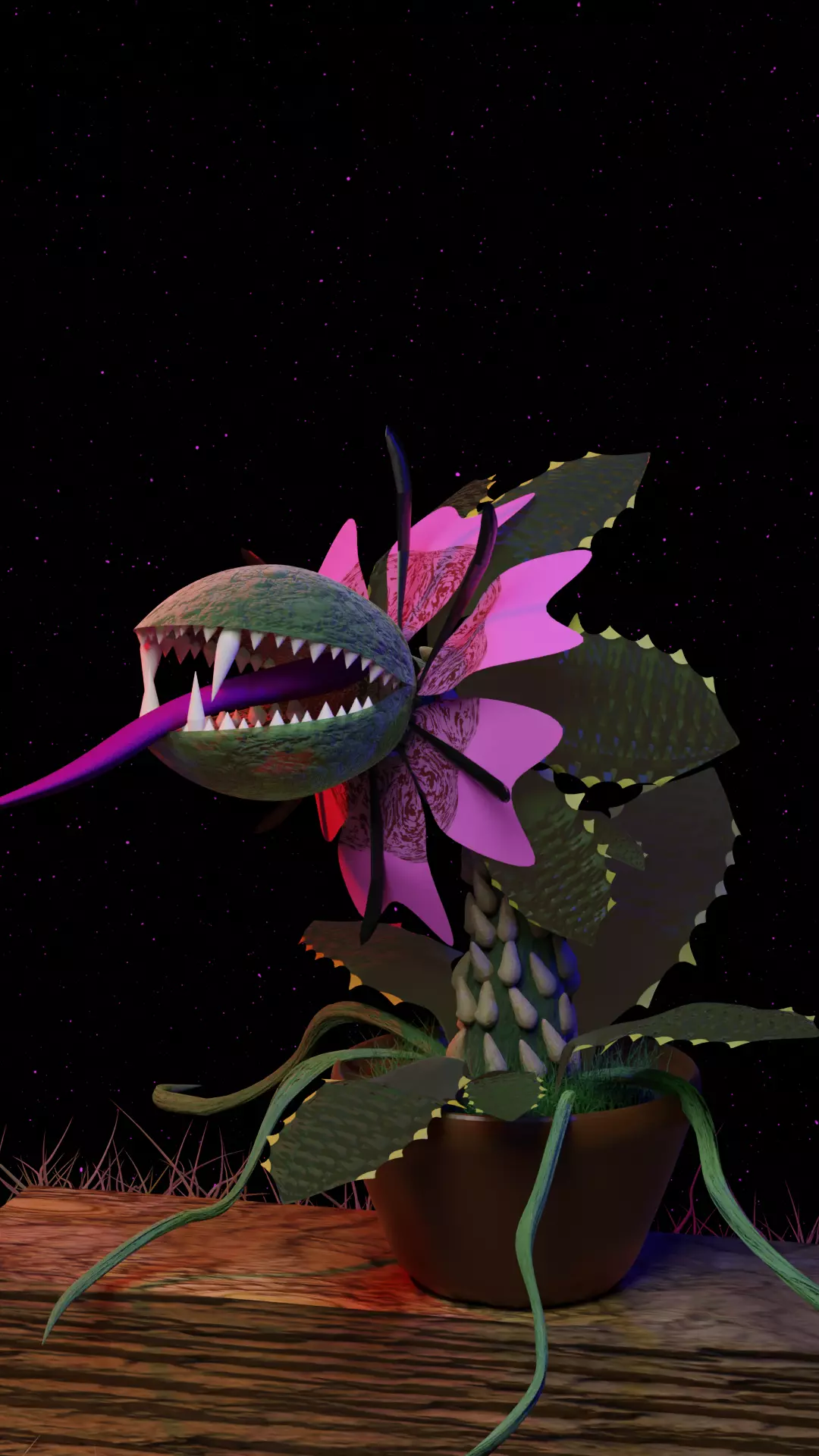 Alien Carnivorous Plant 3D Stylized Creature Low-poly 3D model_0