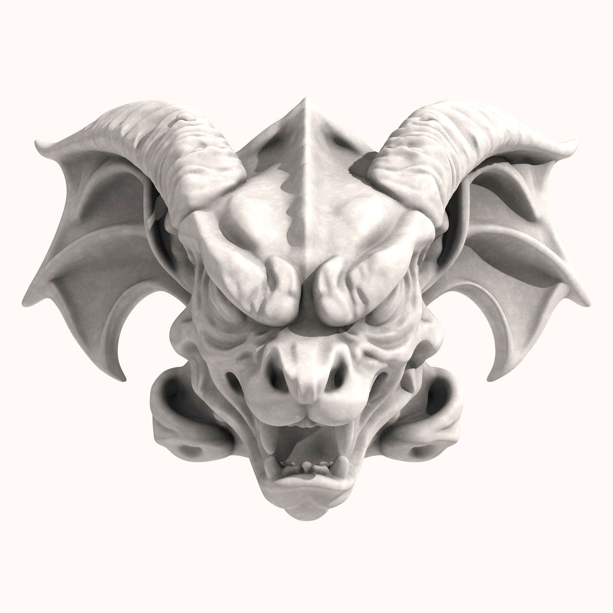Gargoyle Dragon Head 3D model_6