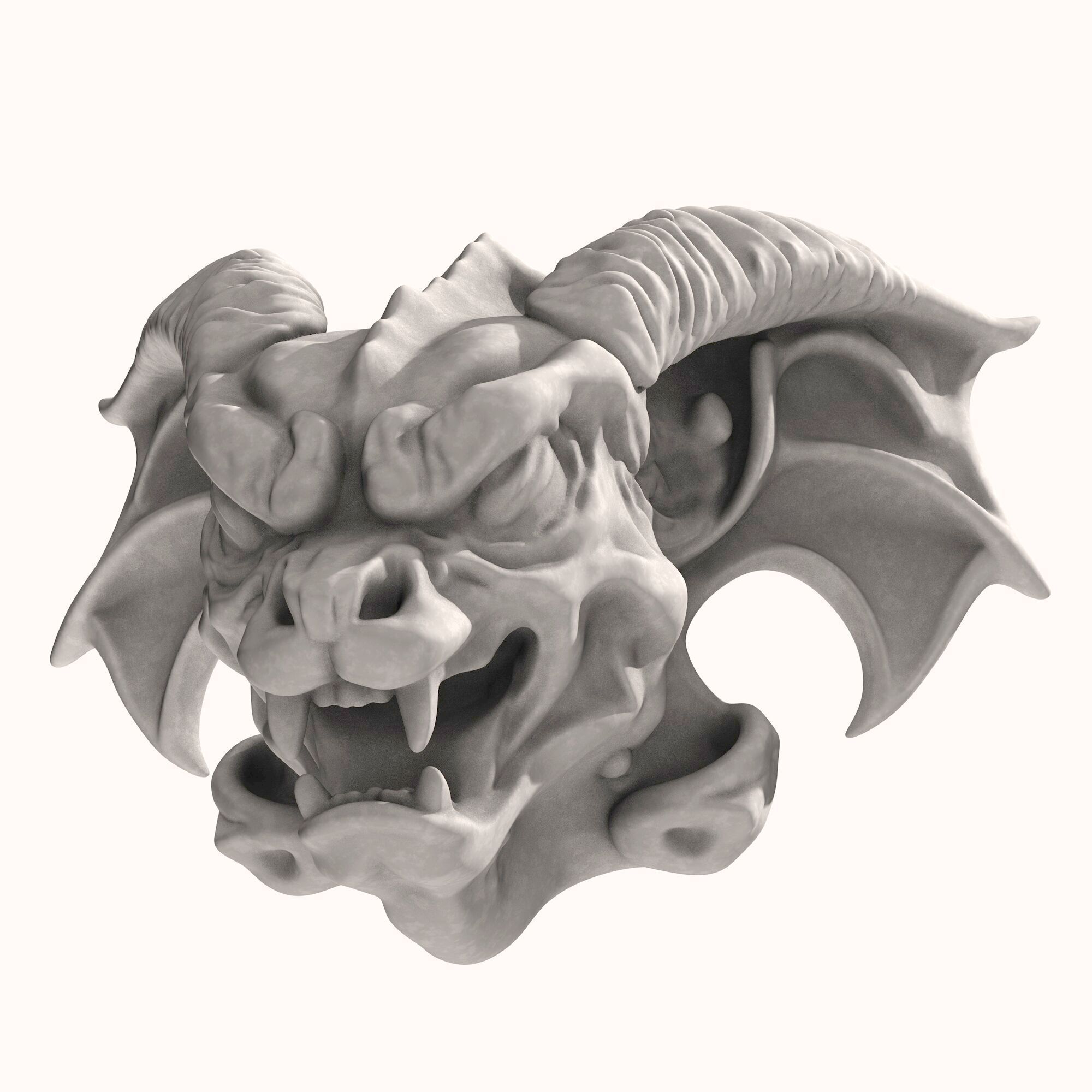 Gargoyle Dragon Head 3D model_5