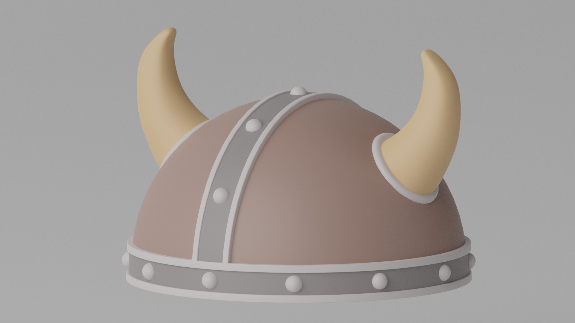 Cartoon Viking Helmet 3D model_3
