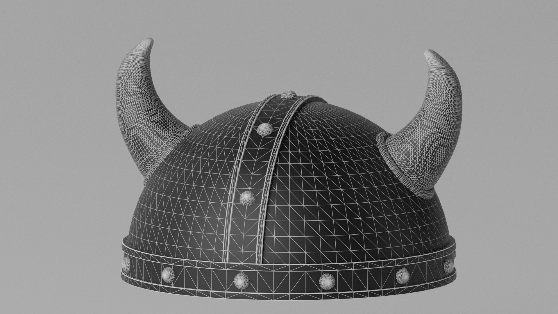 Cartoon Viking Helmet 3D model_8