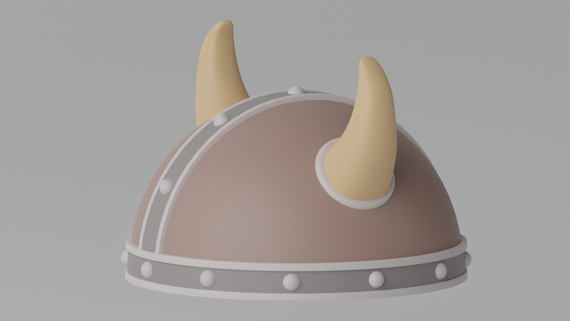 Cartoon Viking Helmet 3D model_4