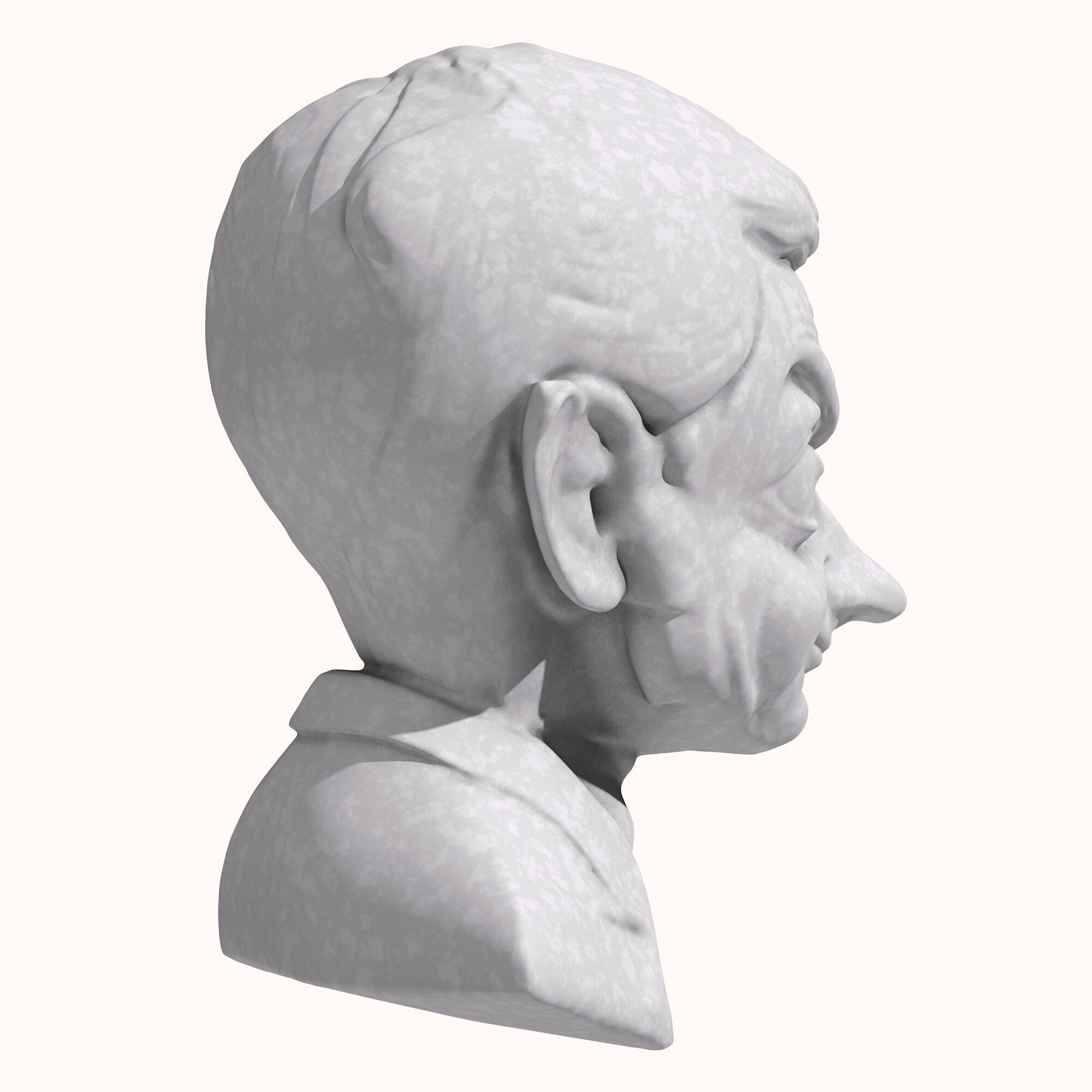 Mr Bean Bust Sculpture 3D model_4