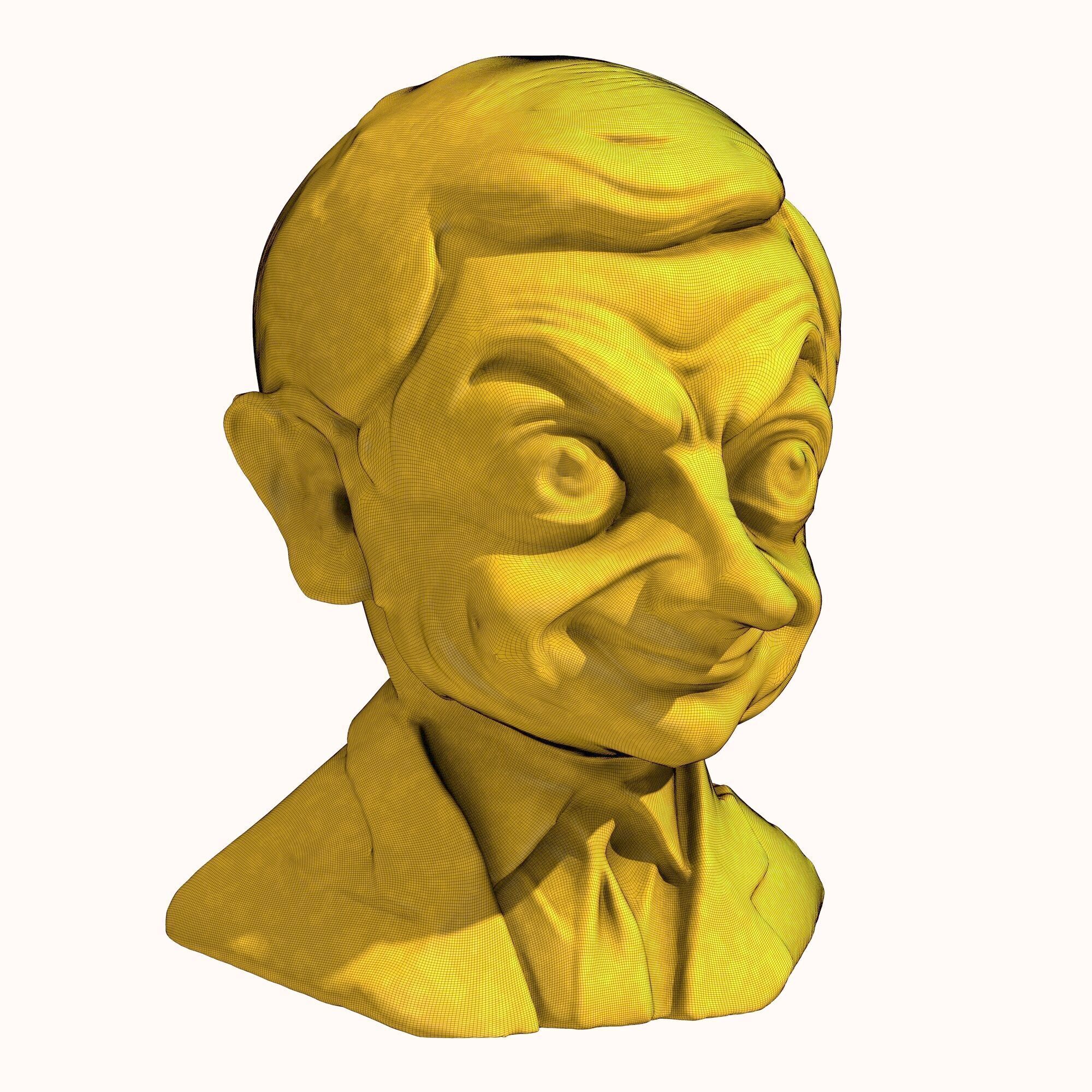 Mr Bean Bust Sculpture 3D model_6