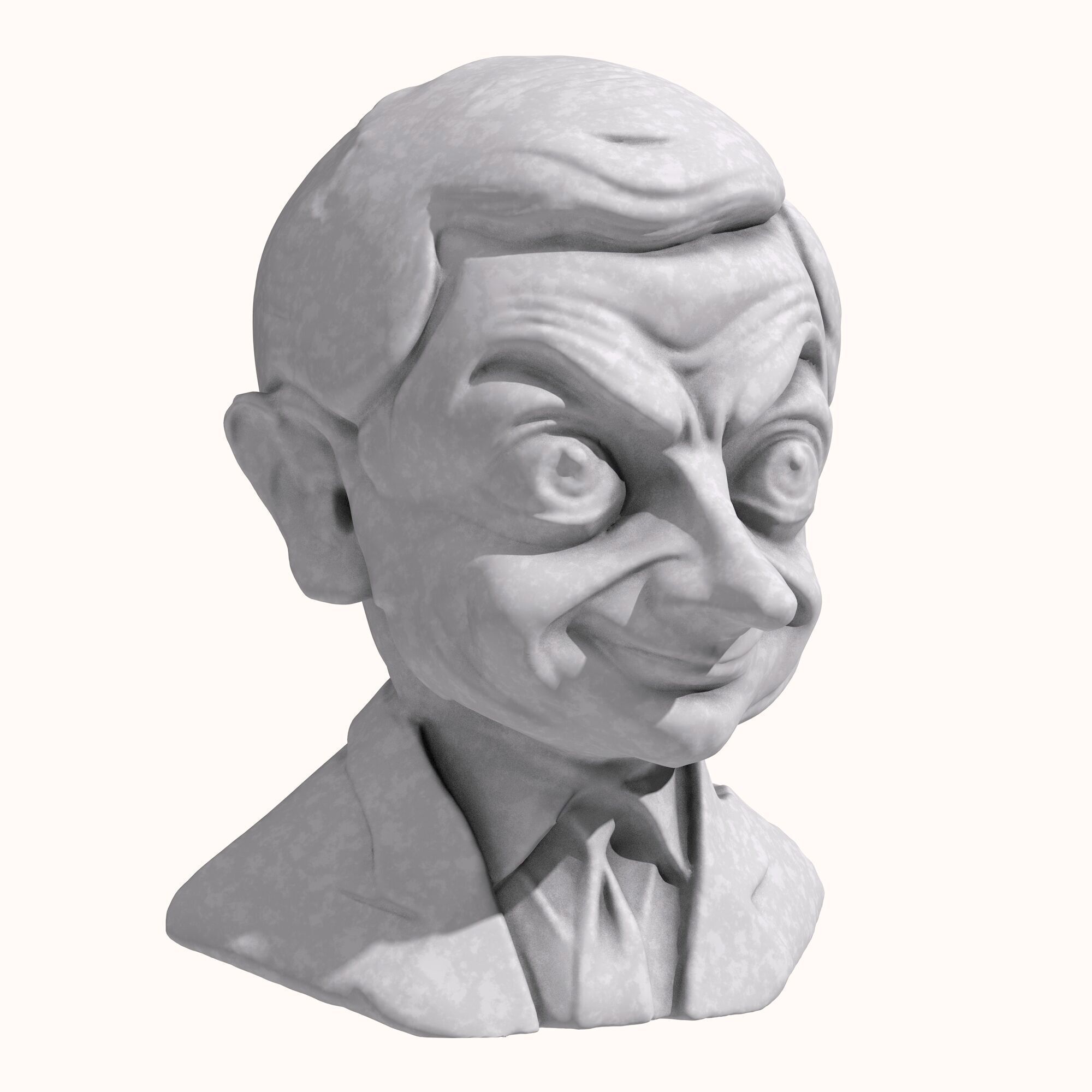 Mr Bean Bust Sculpture 3D model_5