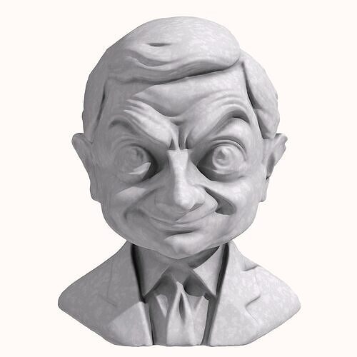 Mr Bean Bust Sculpture 3D model